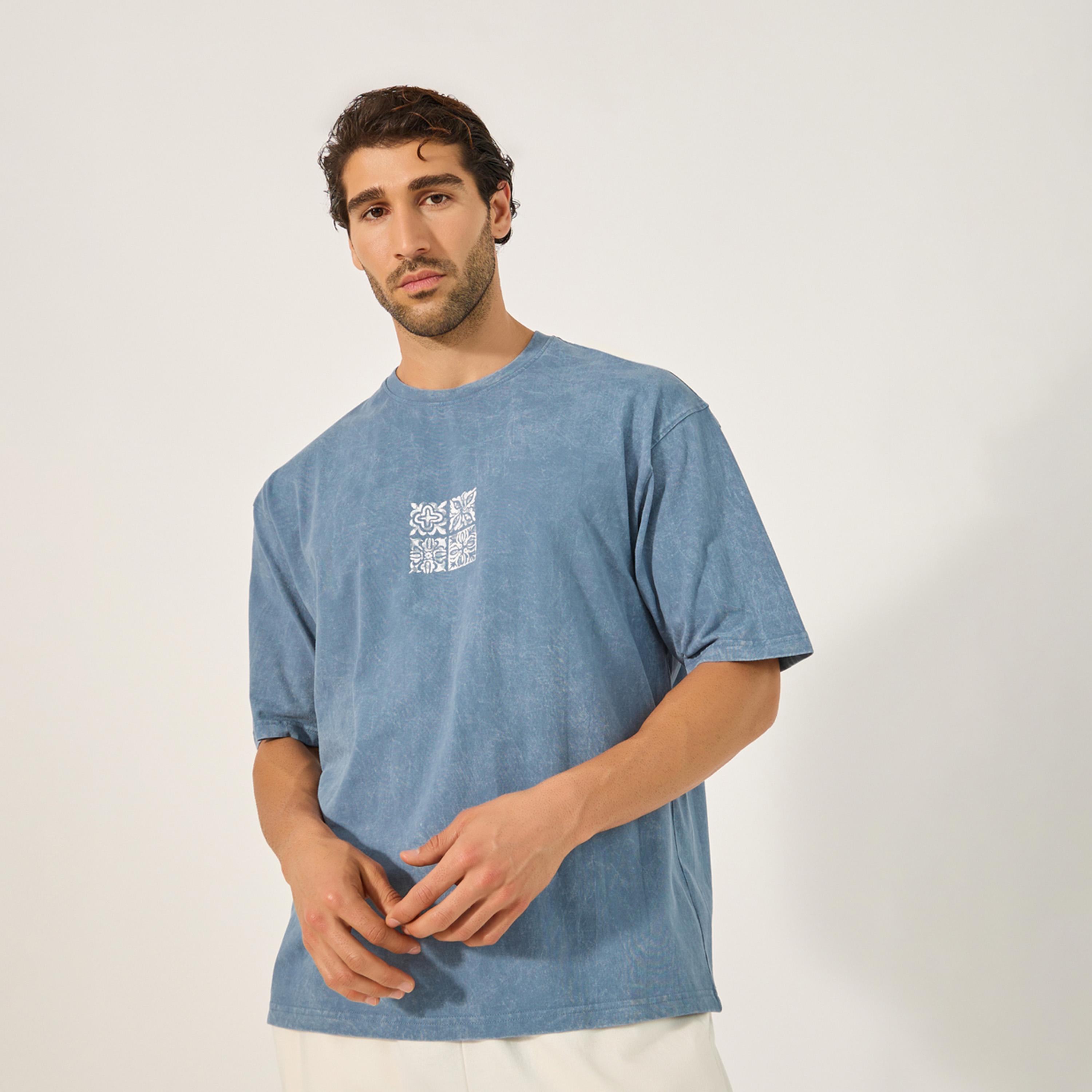 Styli Acid Washed Crew Neck Oversized T-Shirt-men-clothing-tshirtsandpolos-tshirts-image-1