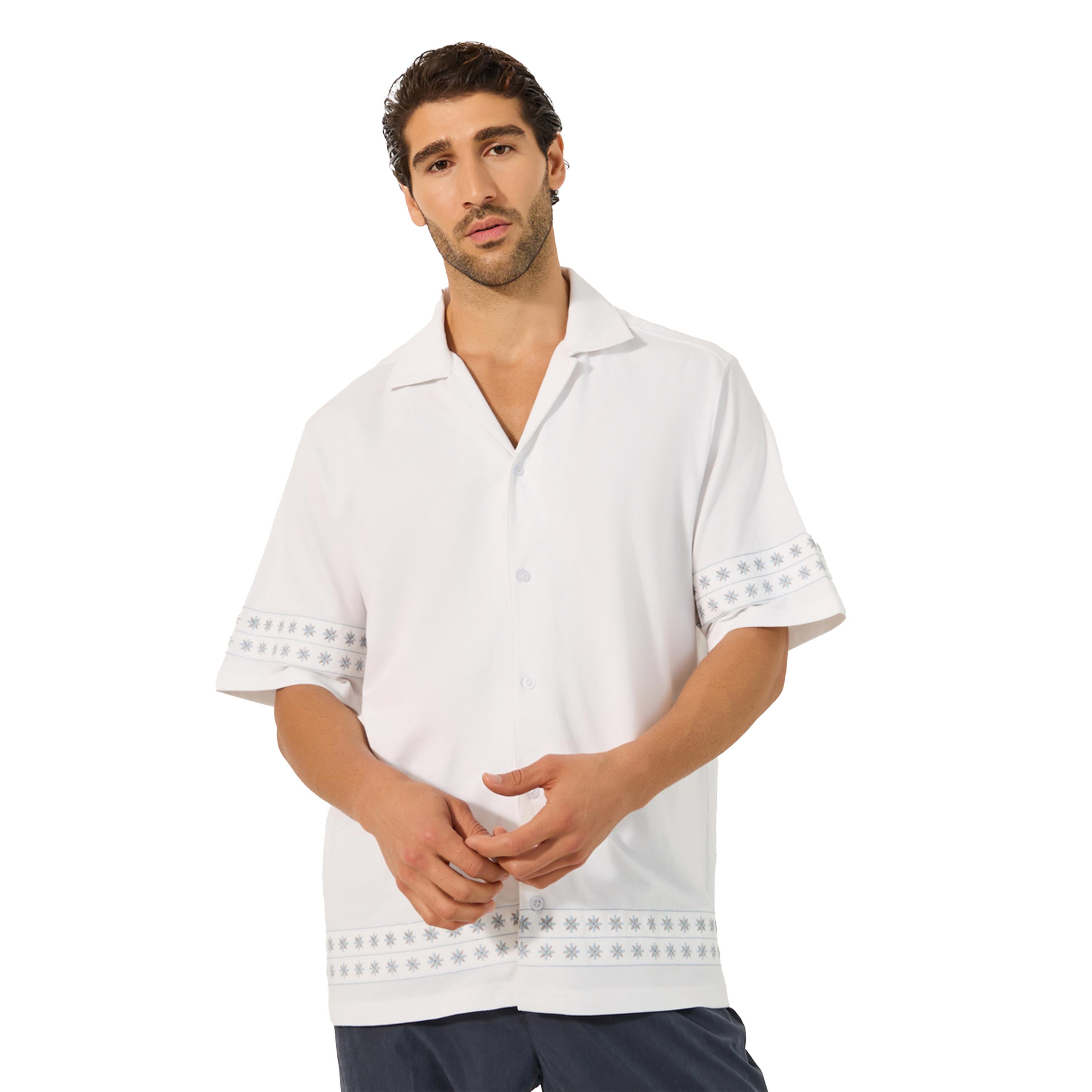 ستايلي -  قميص مريح ياقة مريحة وملمس منسوج-men-clothing-shirts-image-1