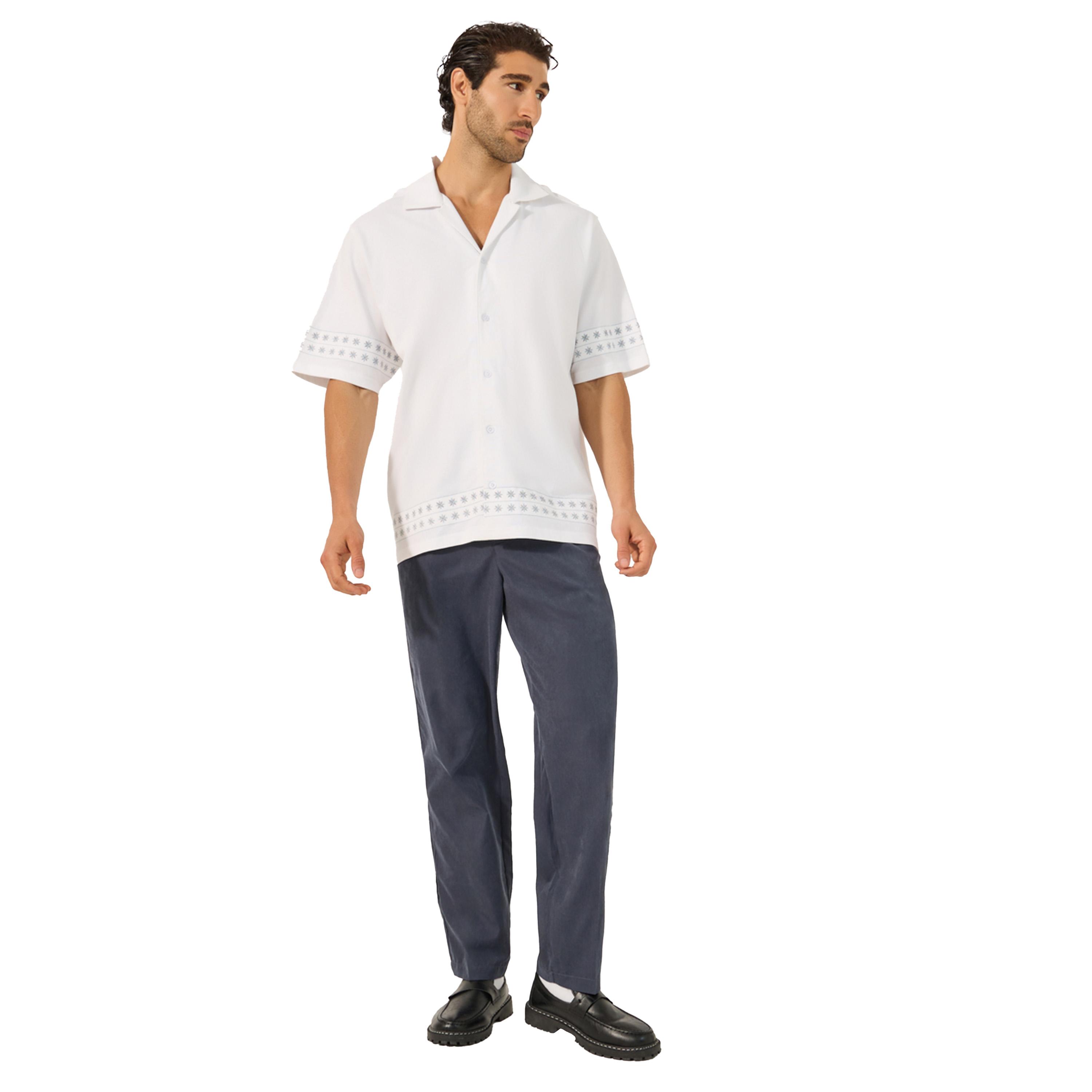 ستايلي -  قميص مريح ياقة مريحة وملمس منسوج-men-clothing-shirts-image-2