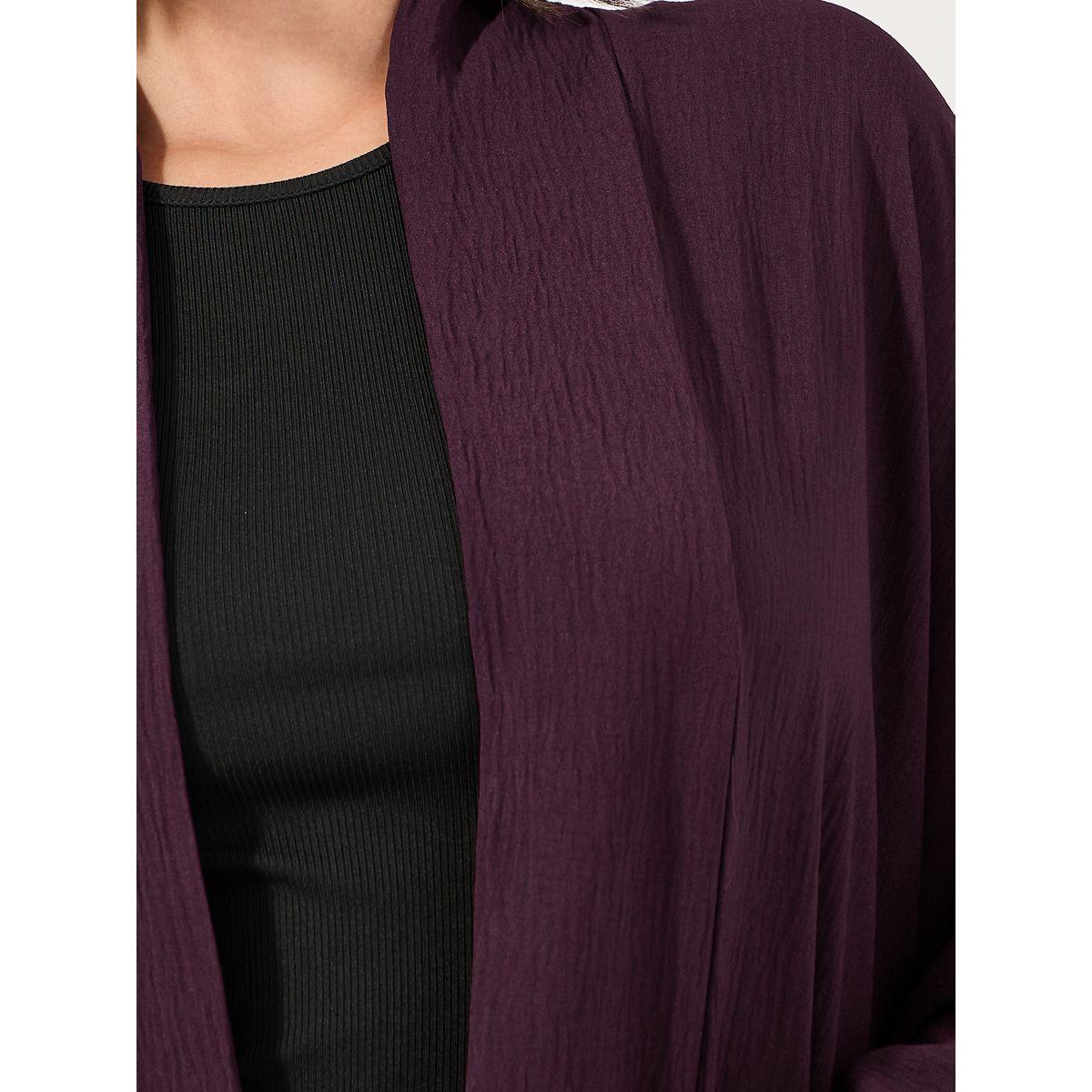 Styli Solid Batwing Sleeves Crepe Abaya-women-arabicclothing-abayas-image-3