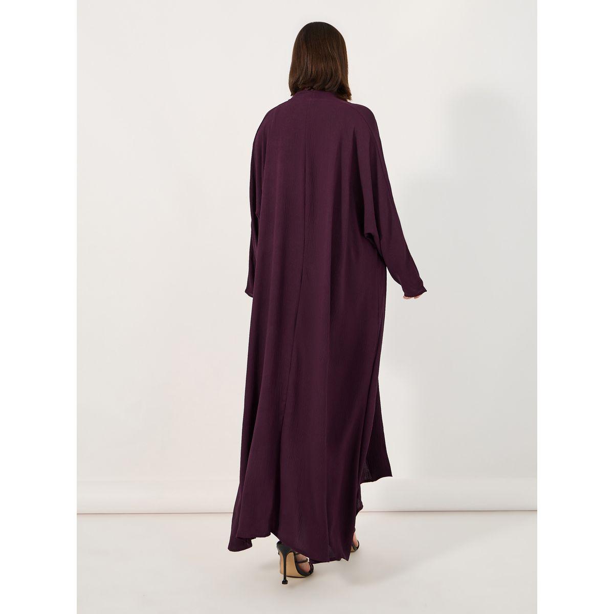 عباية طويلة سادة بأكمام وطواطية-women-arabicclothing-abayas-image-2