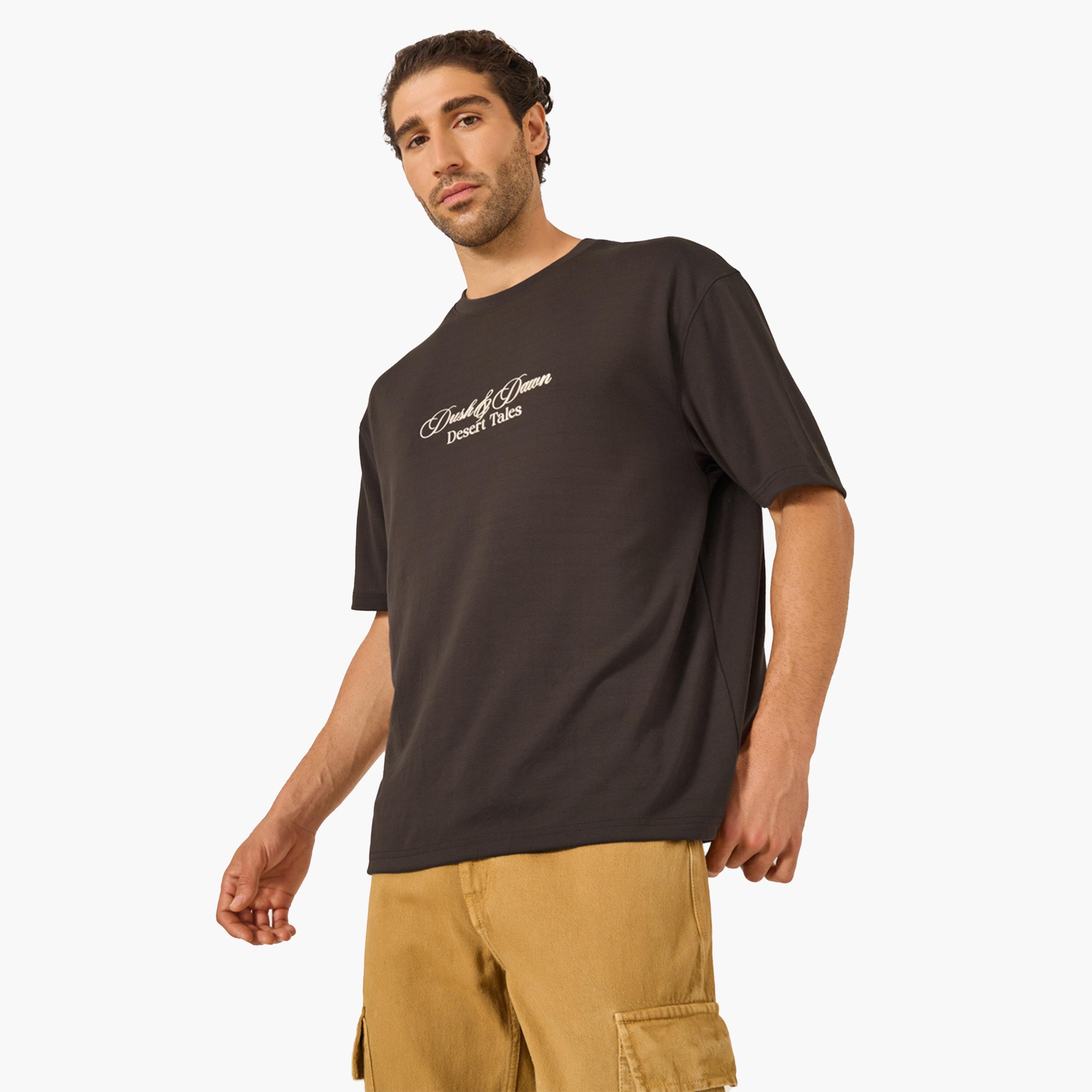 Styli Mosaic Graphic Print Oversized T-Shirt-men-clothing-tshirtsandpolos-tshirts-image-1