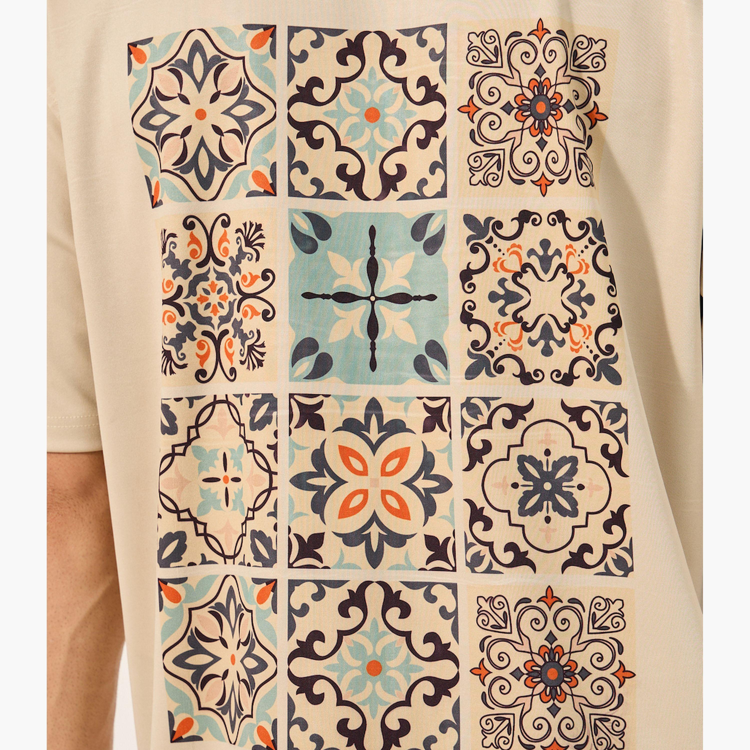 Styli Mosaic Graphic Print Oversized T-Shirt-men-clothing-tshirtsandpolos-tshirts-image-5
