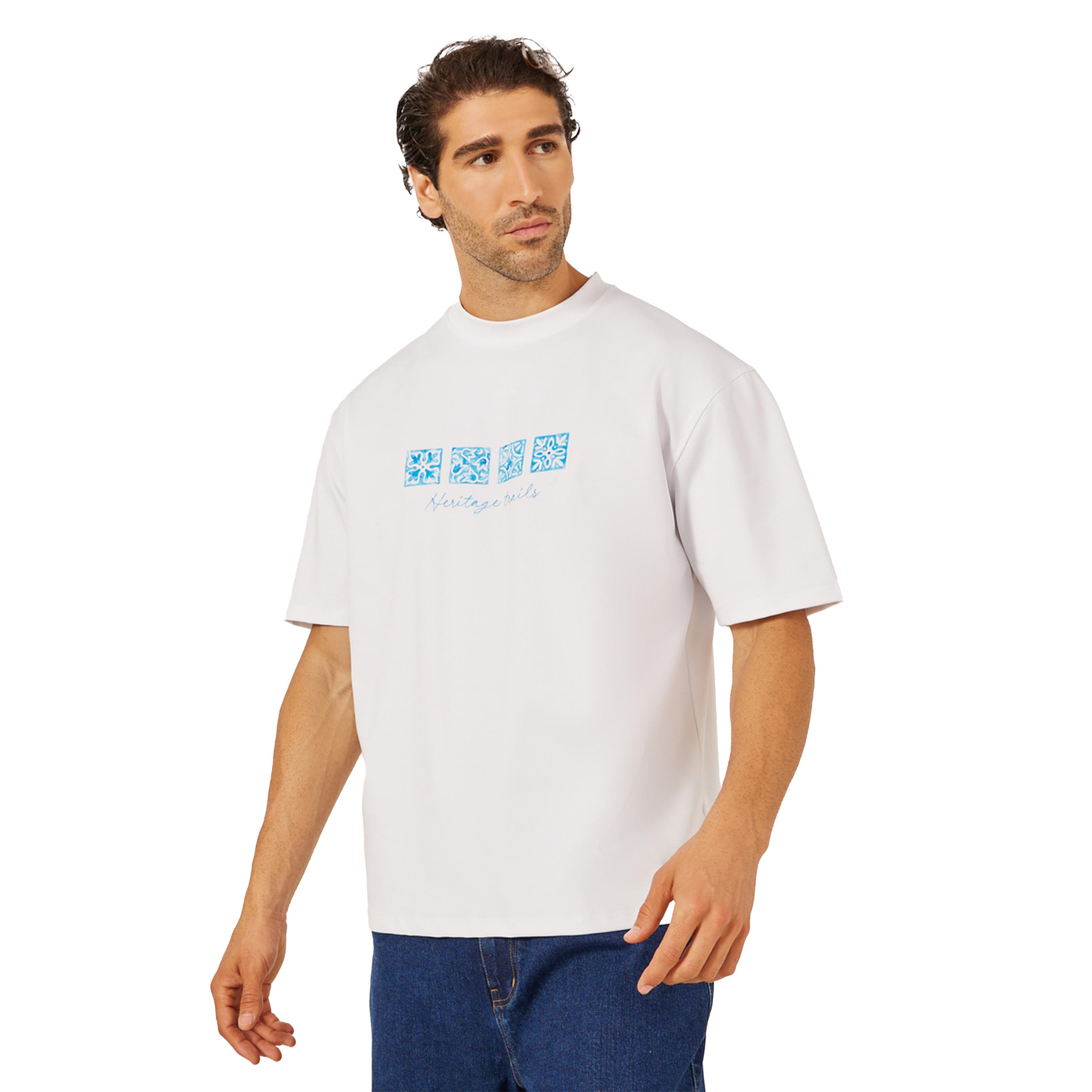 Styli Graphic Print Oversized T-Shirt with Back Applique-men-clothing-tshirtsandpolos-tshirts-image-1