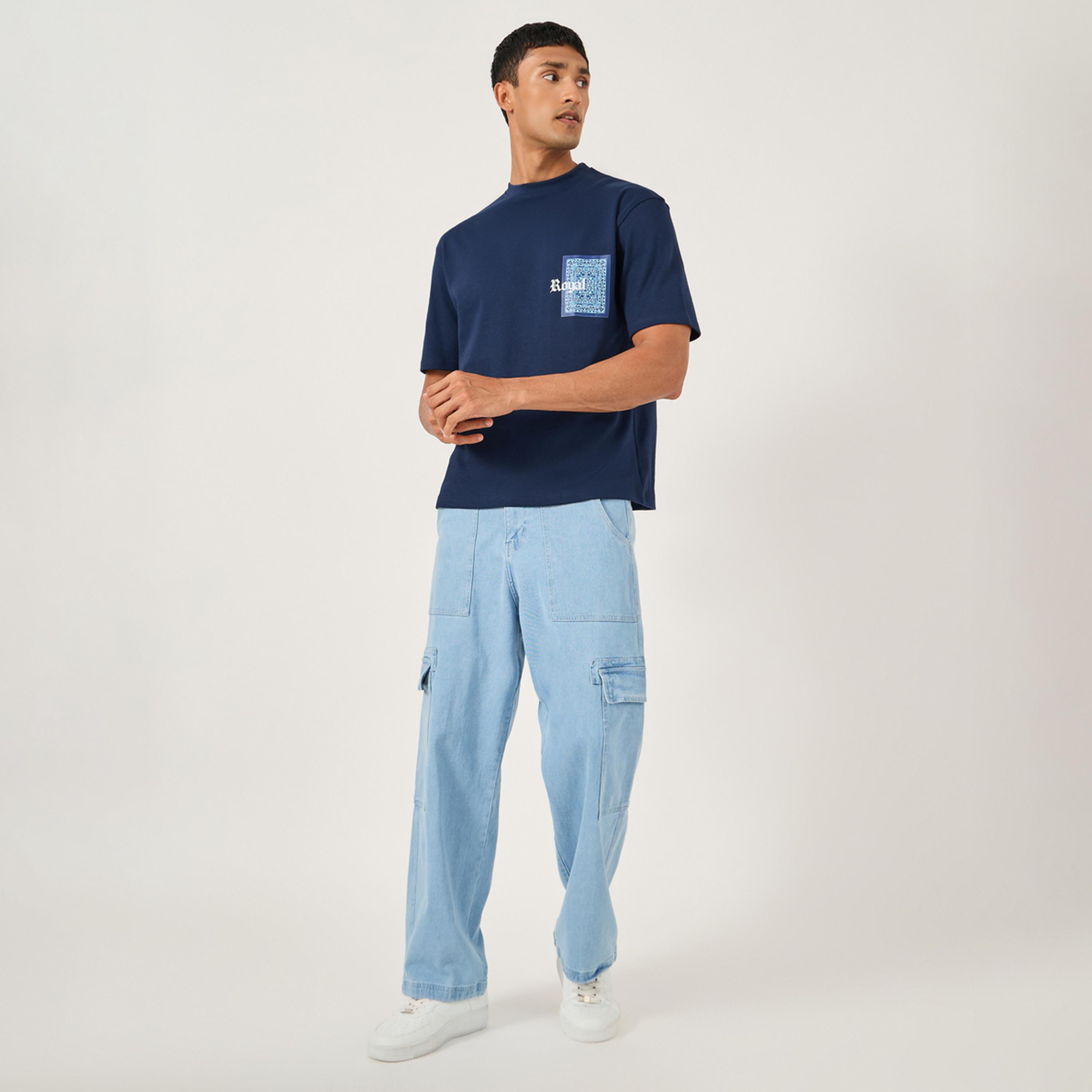ستايلي - تي شيرت رجالي مربع برسومات منسوجة وتطريز-men-clothing-tshirtsandpolos-tshirts-image-2