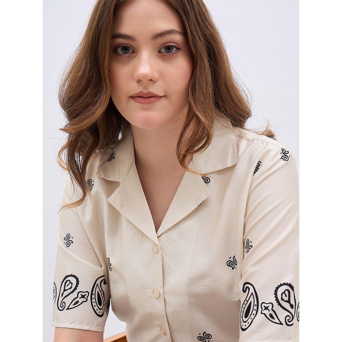 بلوزة بطبعة بيزلي وياقة ريزورت مع ربطة معقودة-women-clothing-shirtsandblouses-blouses-image-4