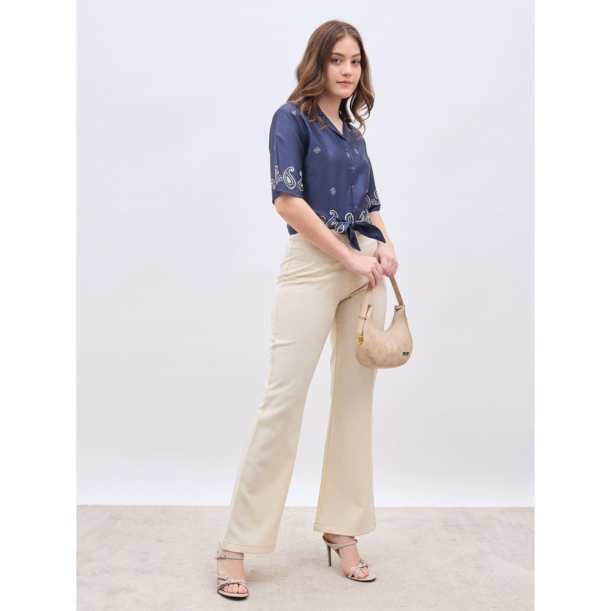 بلوزة مطبعة بياقة سبريد مع أربطة-women-clothing-shirtsandblouses-blouses-image-1