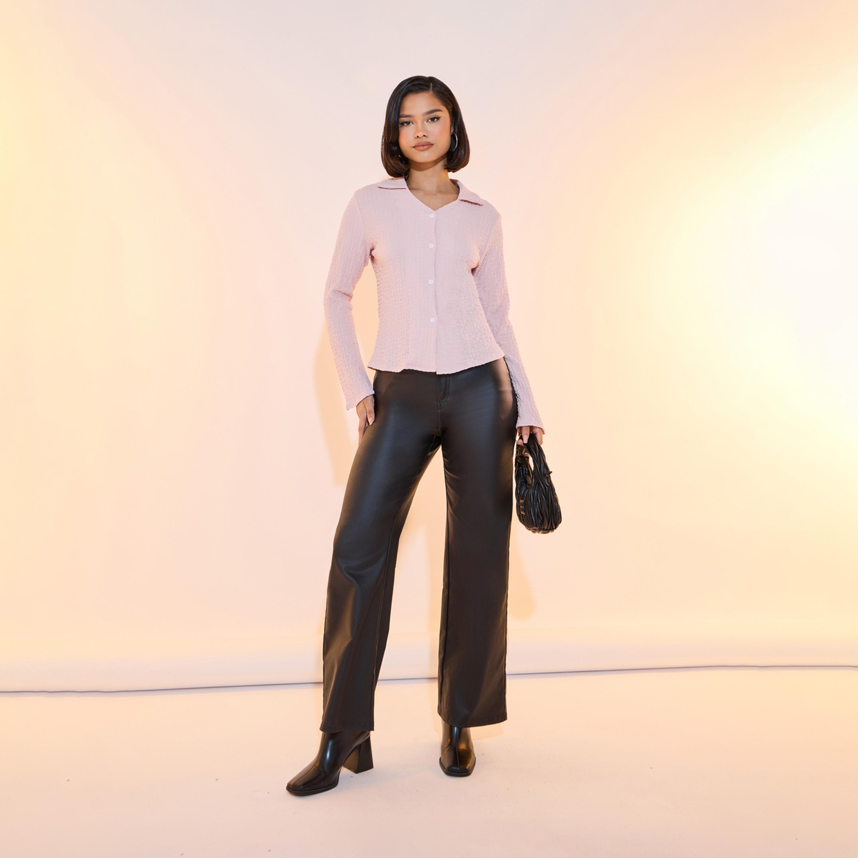 Take Two Textured Regular Fit Long Sleeve Shirt-women-clothing-shirtsandblouses-shirts-image-2