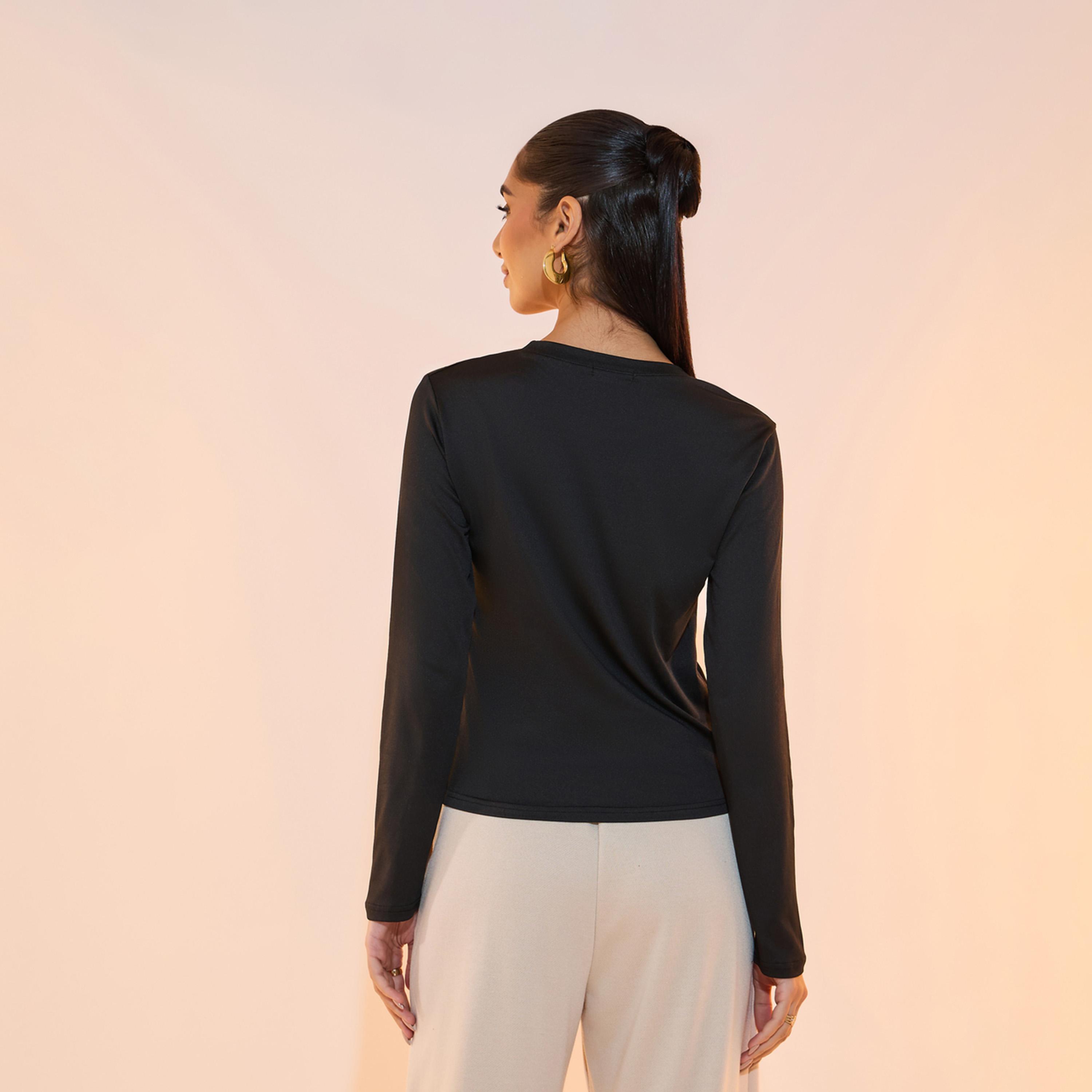 بلوزة بياقة دائرية وأكمام طويلة-women-clothing-shirtsandblouses-blouses-image-4