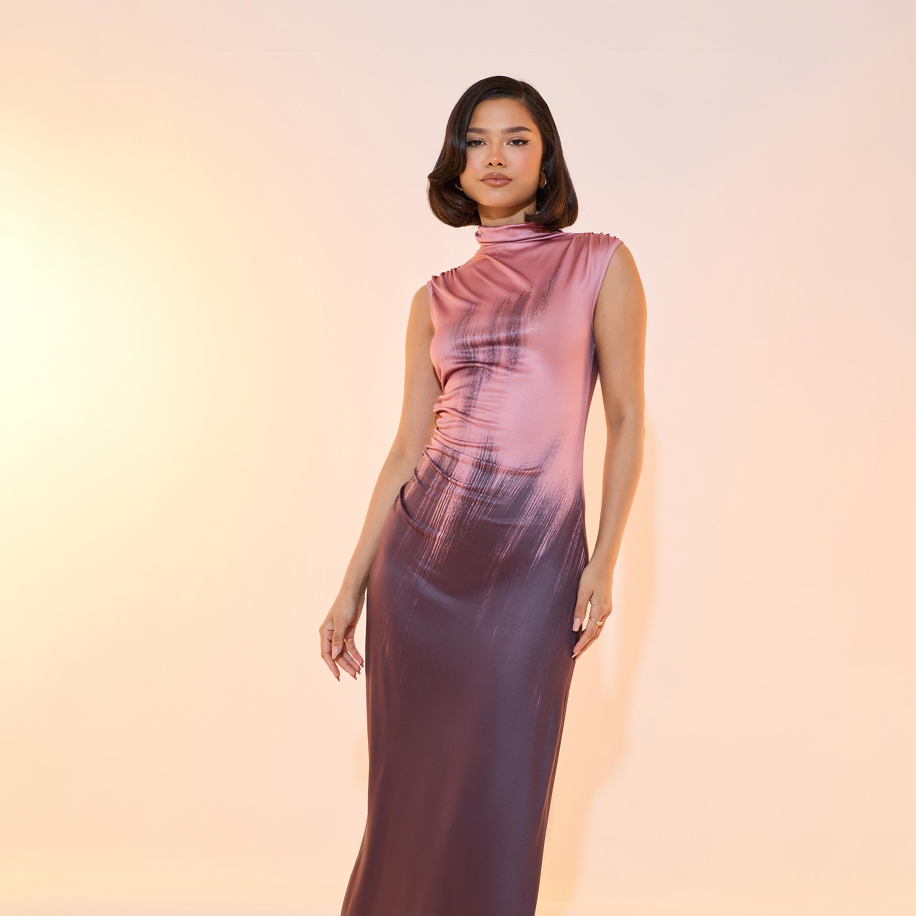 فستان بديكون طويل بطبعة اومبري-women-clothing-dresses-image-2