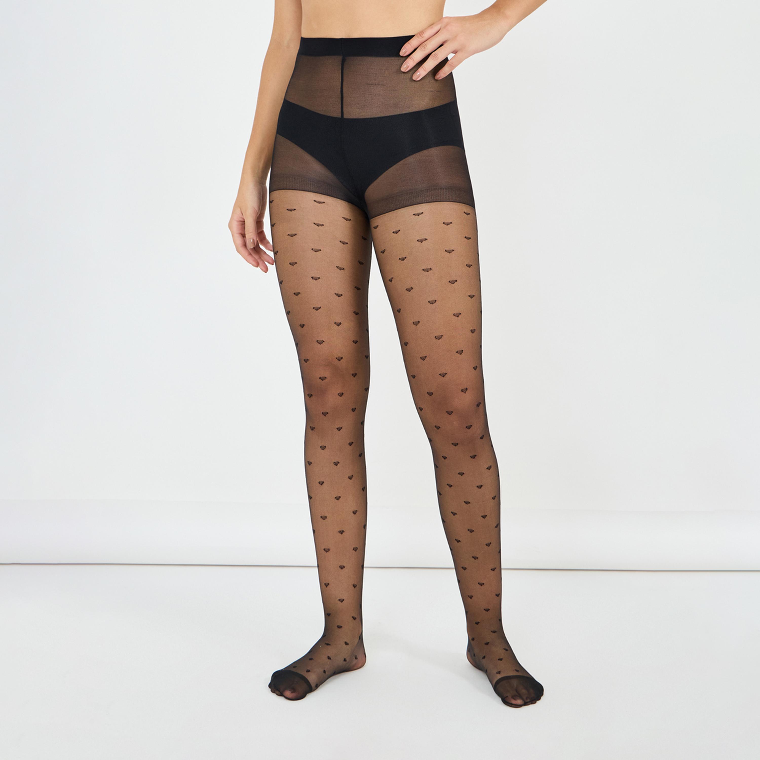 ستايلي - جوارب بنمط قلب 15 دينير-women-socksandstockings-image-1