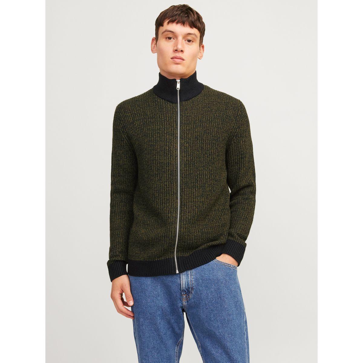 كارديجان محبوك بياقة عالية وسحَّاب غلق-men-clothing-sweatersandpullovers-image-3