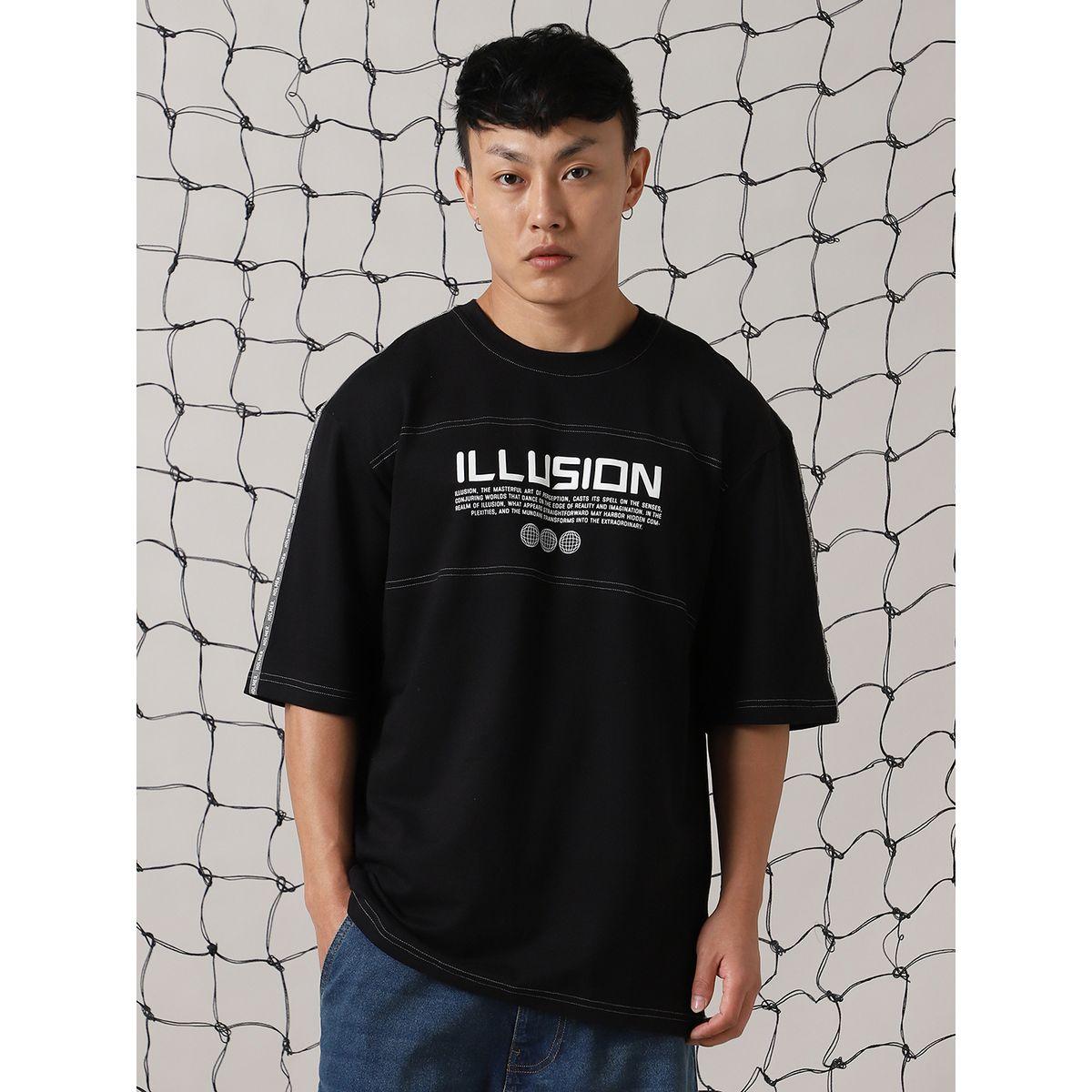 تيشيرت فضفاض مطبع بطبعة جرافيك هابر هولم × ستايلي-men-clothing-tshirtsandpolos-tshirts-image-4