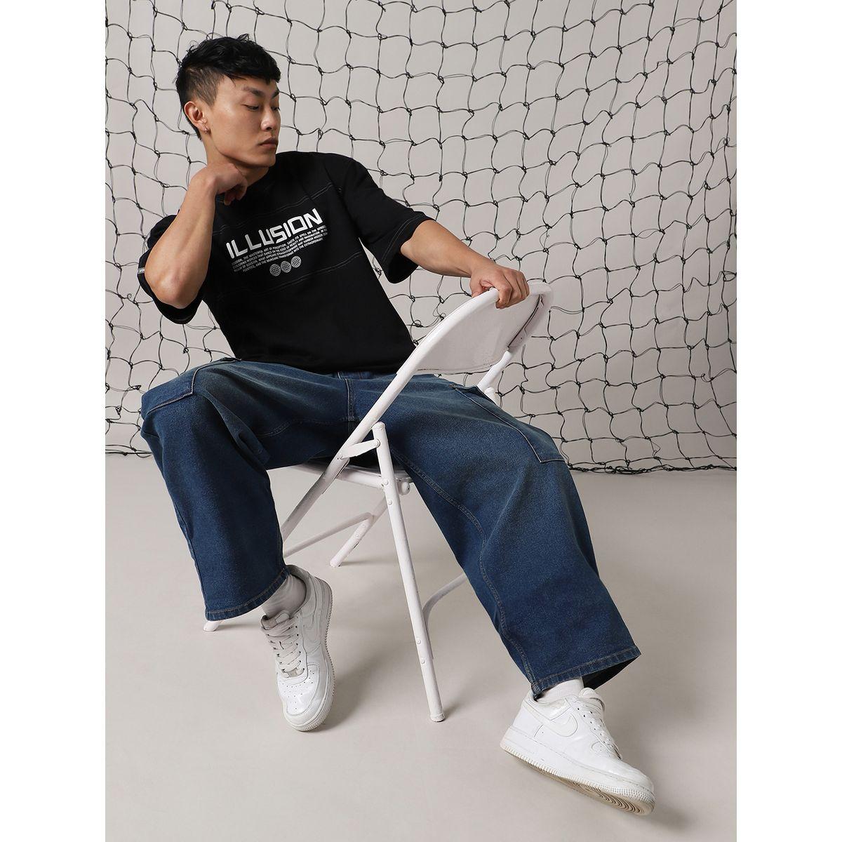 تيشيرت فضفاض مطبع بطبعة جرافيك هابر هولم × ستايلي-men-clothing-tshirtsandpolos-tshirts-image-5