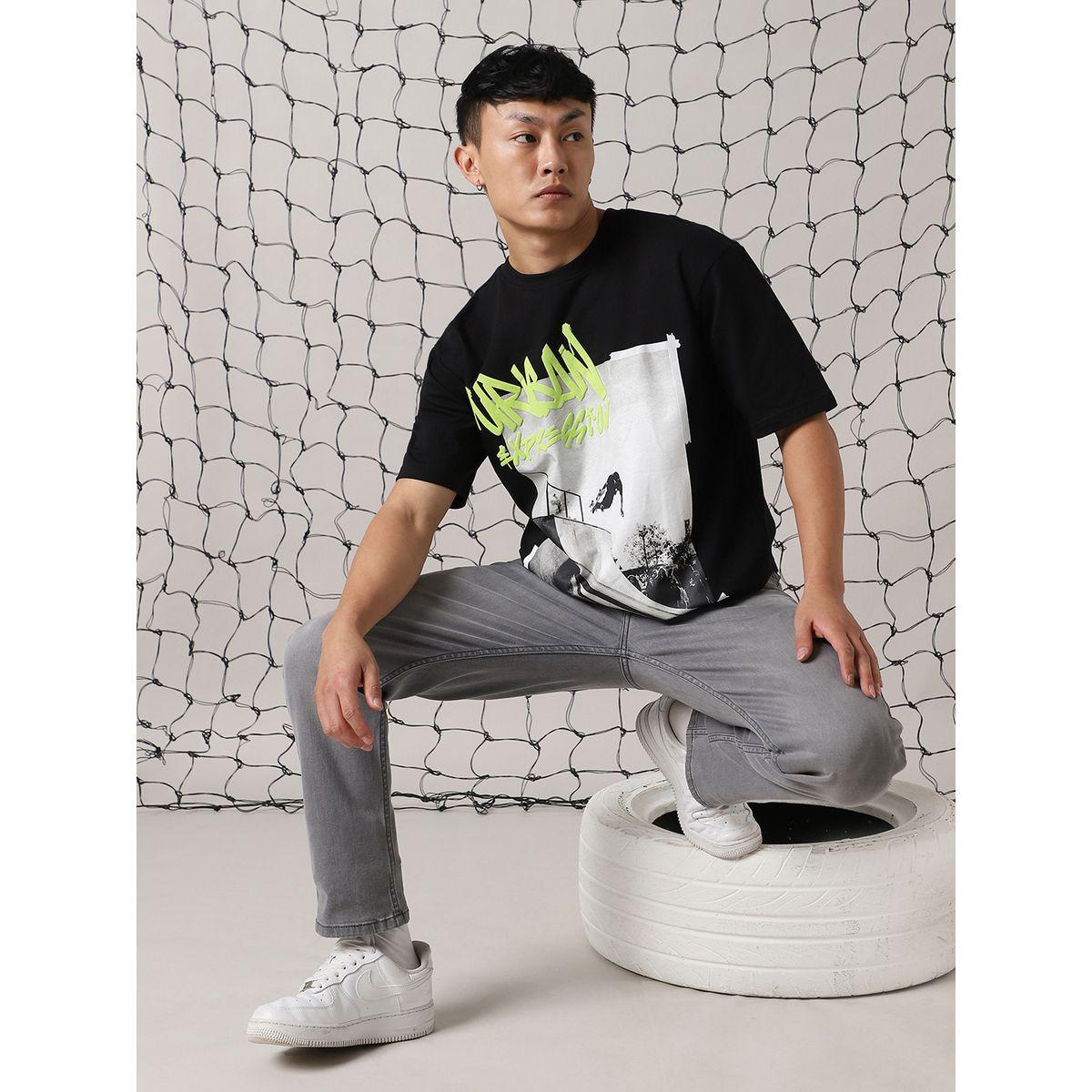 تيشيرت فضفاض مطبع بطبعة جرافيك هابر هولم × ستايلي-men-clothing-tshirtsandpolos-tshirts-image-4