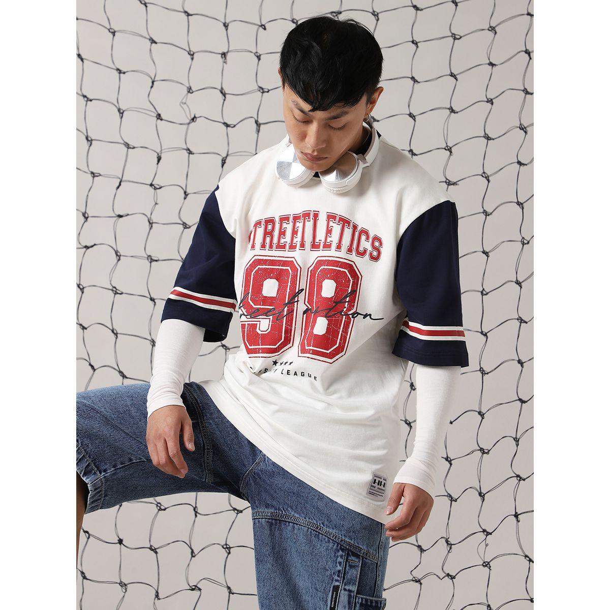 تيشيرت فضفاض بنمط كتل الالوان وطبعة فارسيتي هابر هولم × ستايلي-men-clothing-tshirtsandpolos-tshirts-image-1