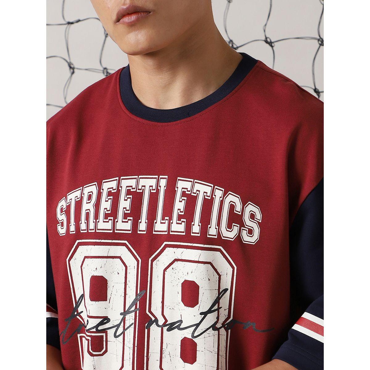 تيشيرت فضفاض بنمط كتل الالوان وطبعة فارسيتي هابر هولم × ستايلي-men-clothing-tshirtsandpolos-tshirts-image-2