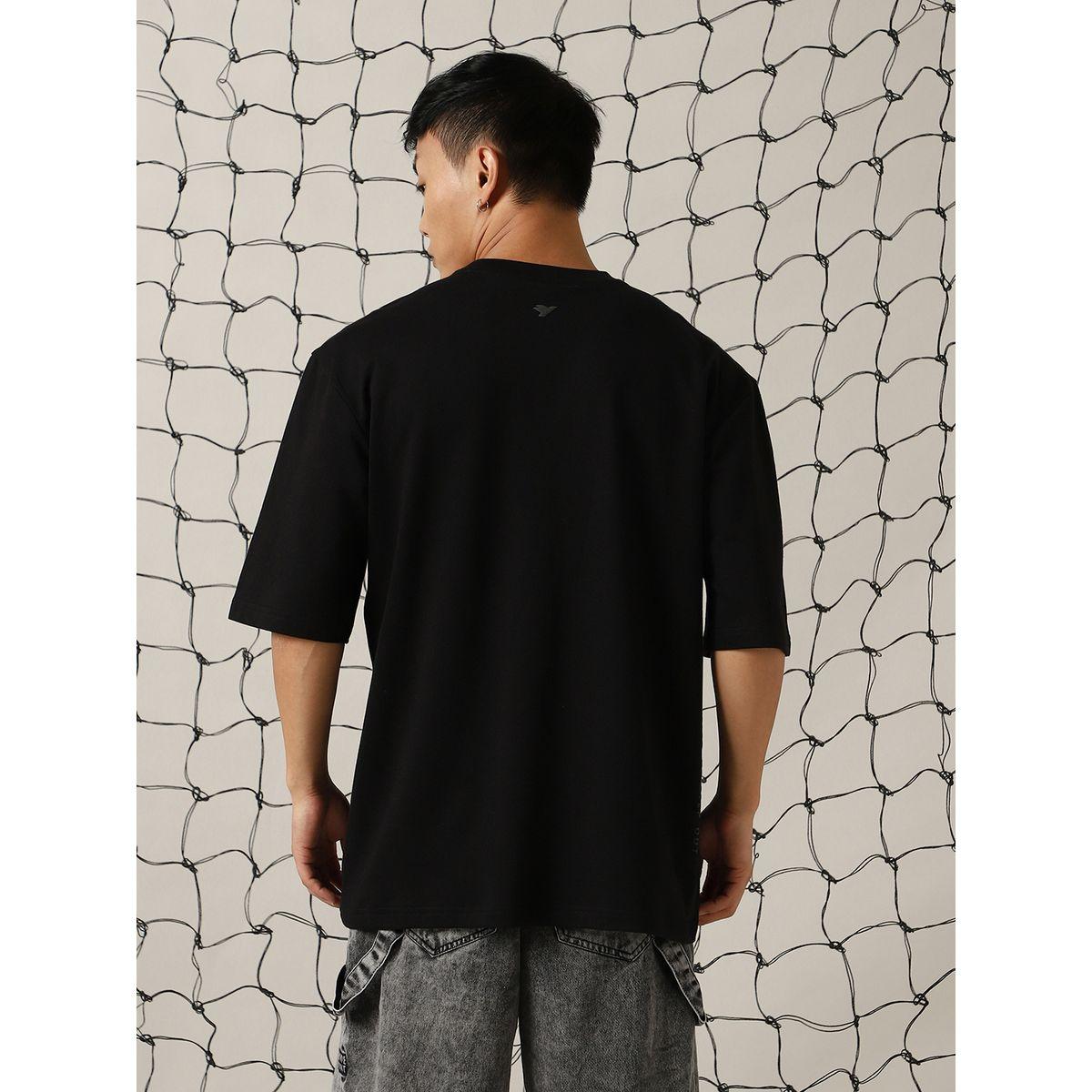 تيشيرت فضفاض بياقة دائرية وأكمام قصيرة هابر هولم × ستايلي-men-clothing-tshirtsandpolos-tshirts-image-3