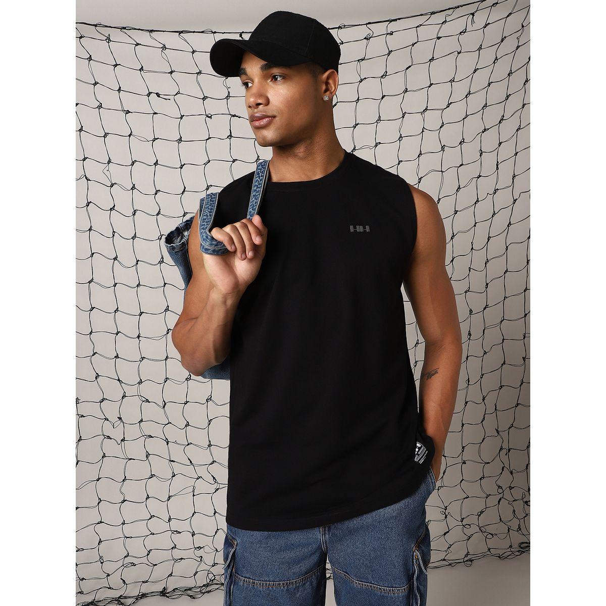 تيشيرت كت بقصة فضفاضة وياقة دائرية هابر هولم × ستايلي-men-clothing-tshirtsandpolos-tshirts-image-1
