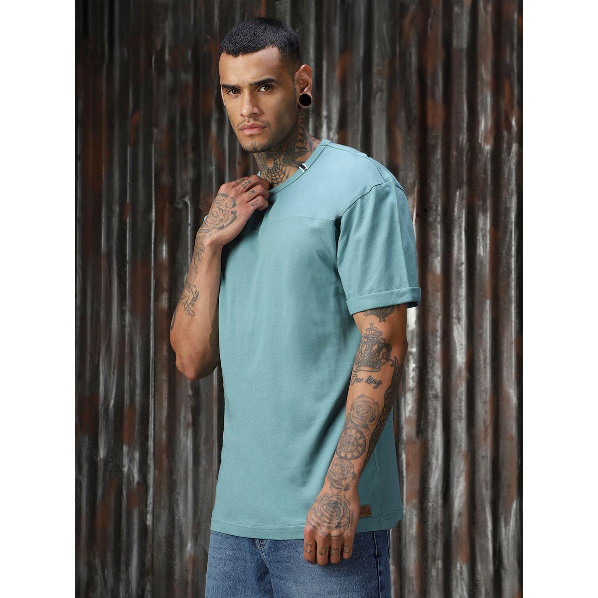 High Star X Styli  Solid Cotton Relaxed Fit Round Neck T-Shirt-men-clothing-tshirtsandpolos-tshirts-image-1