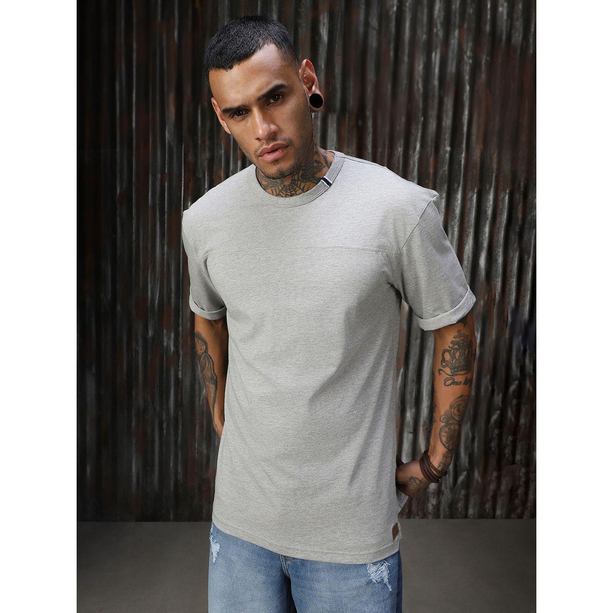 High Star X Styli  Solid Cotton Relaxed Fit Round Neck T-Shirt-men-clothing-tshirtsandpolos-tshirts-image-1