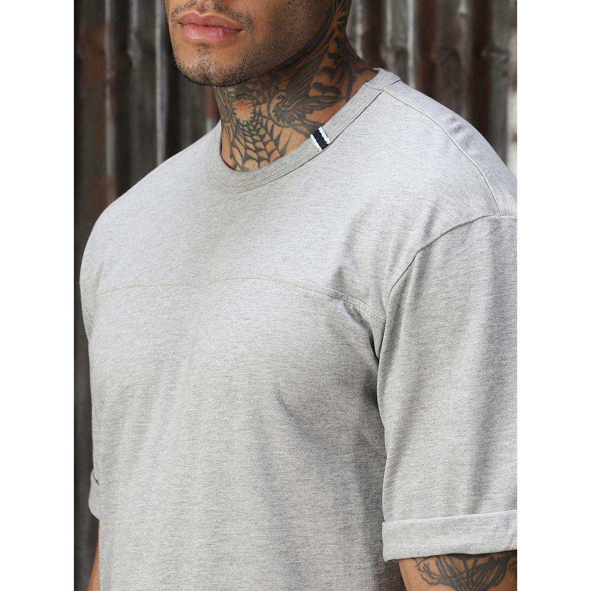 تيشيرت سادة بقصة مريحة وياقة دائرية هاي ستار × ستايلي-men-clothing-tshirtsandpolos-tshirts-image-2