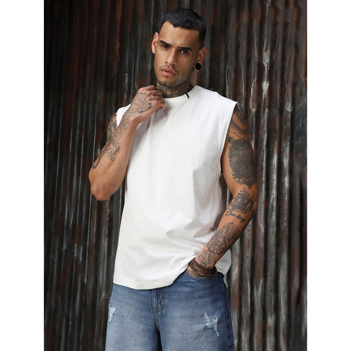 تيشيرت قطن بلا أكمام وقصة مريحة هاي ستار × ستايلي-men-clothing-tshirtsandpolos-tshirts-image-1
