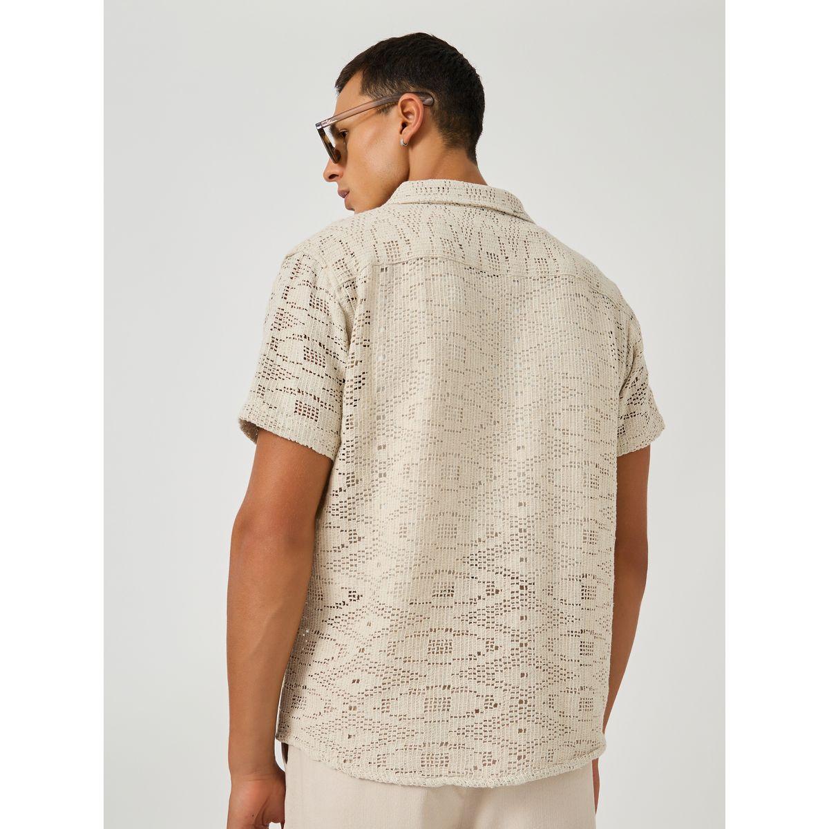 بلوزة كروشيه بقصة عادية وياقة سبريد-men-clothing-shirts-image-5