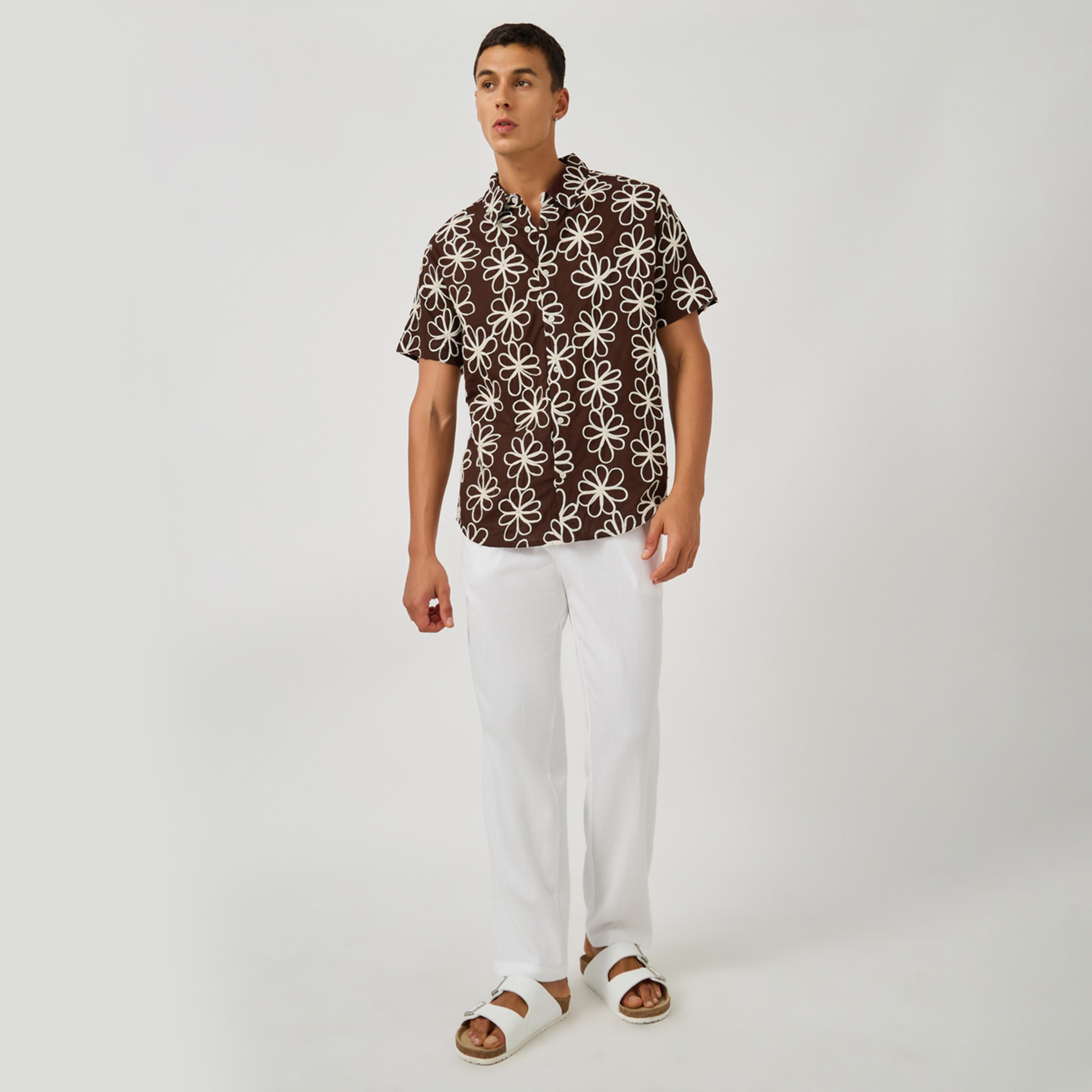 Styli Embroidered Short Sleeve Regular Fit Shirt-men-clothing-shirts-image-2