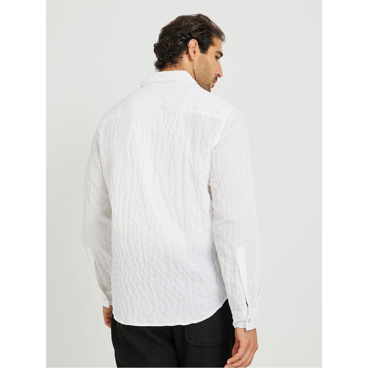 Styli Textured Spread Collar Long Sleeve  Regular Fit Shirt-men-clothing-shirts-image-4