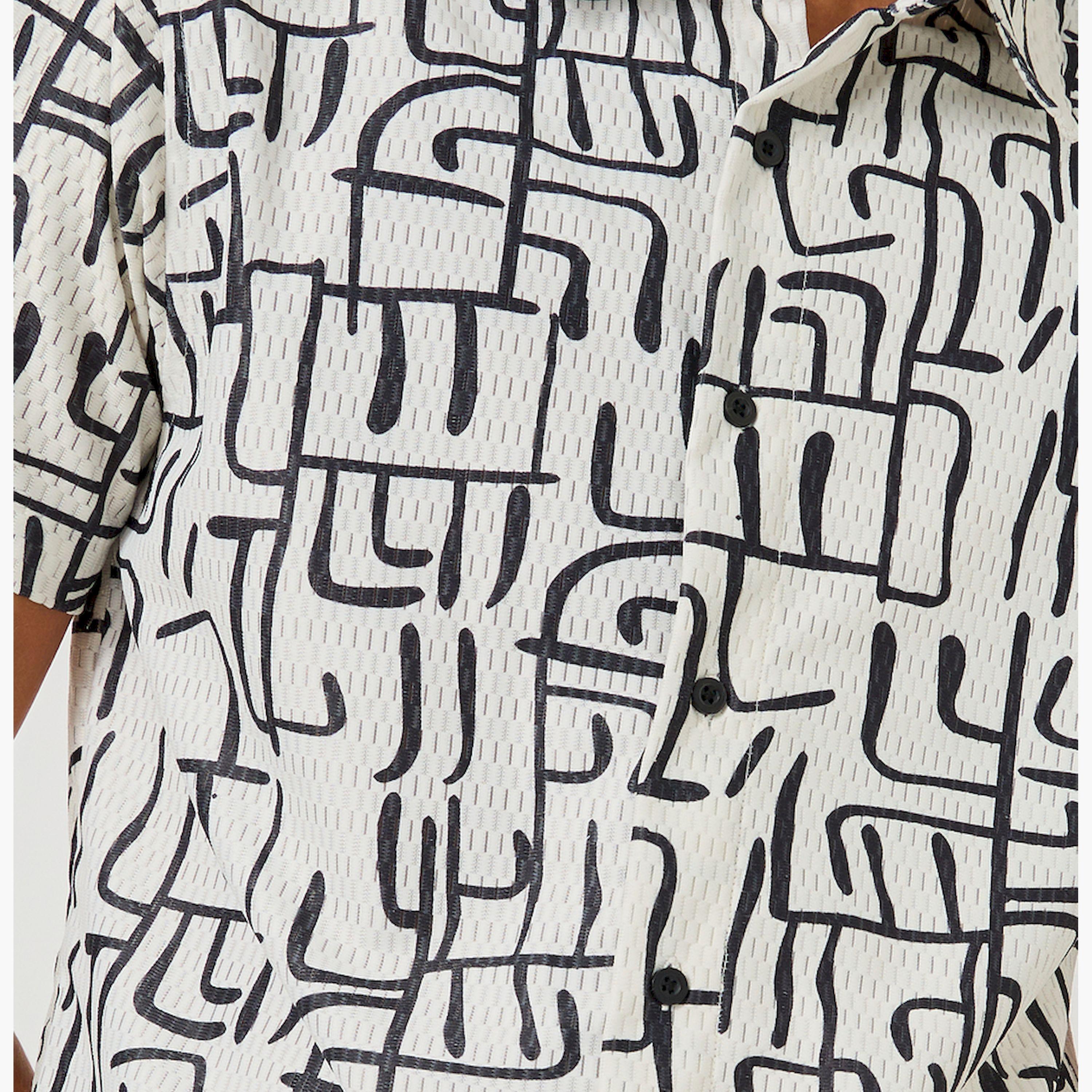 Styli All-Over Print Short Sleeve Regular Fit Shirt-men-clothing-shirts-image-3