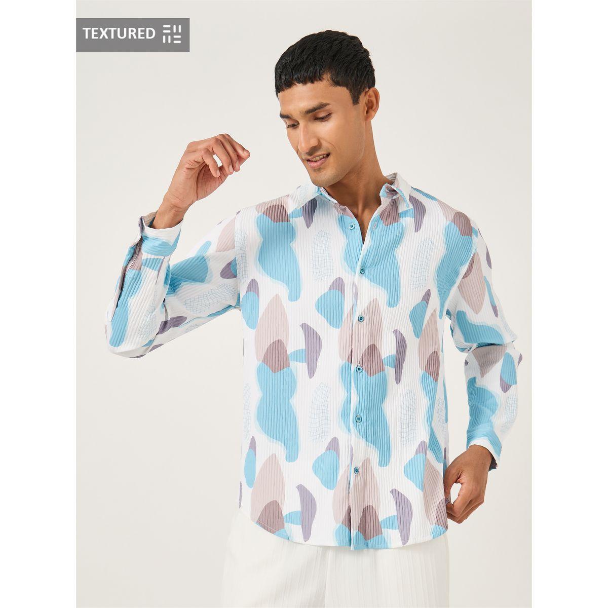 Styli Textured All-Over Print Spread Collar Shirt-men-clothing-shirts-image-1