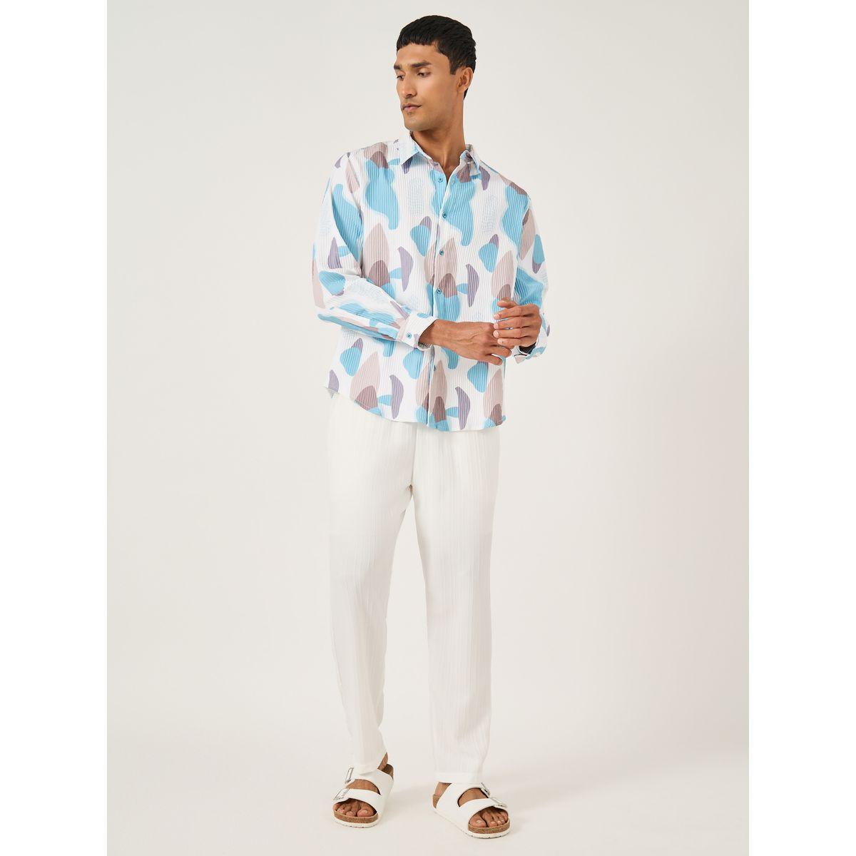 Styli Textured All-Over Print Spread Collar Shirt-men-clothing-shirts-image-2