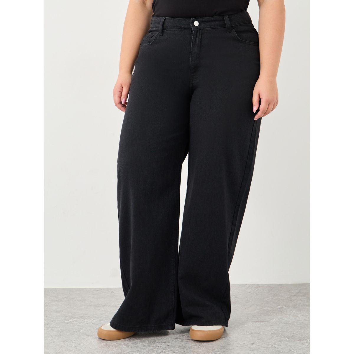 بنطال جينز بمقاس كبير وقصة أرجل واسعة-women-clothing-bottoms-jeans-image-2