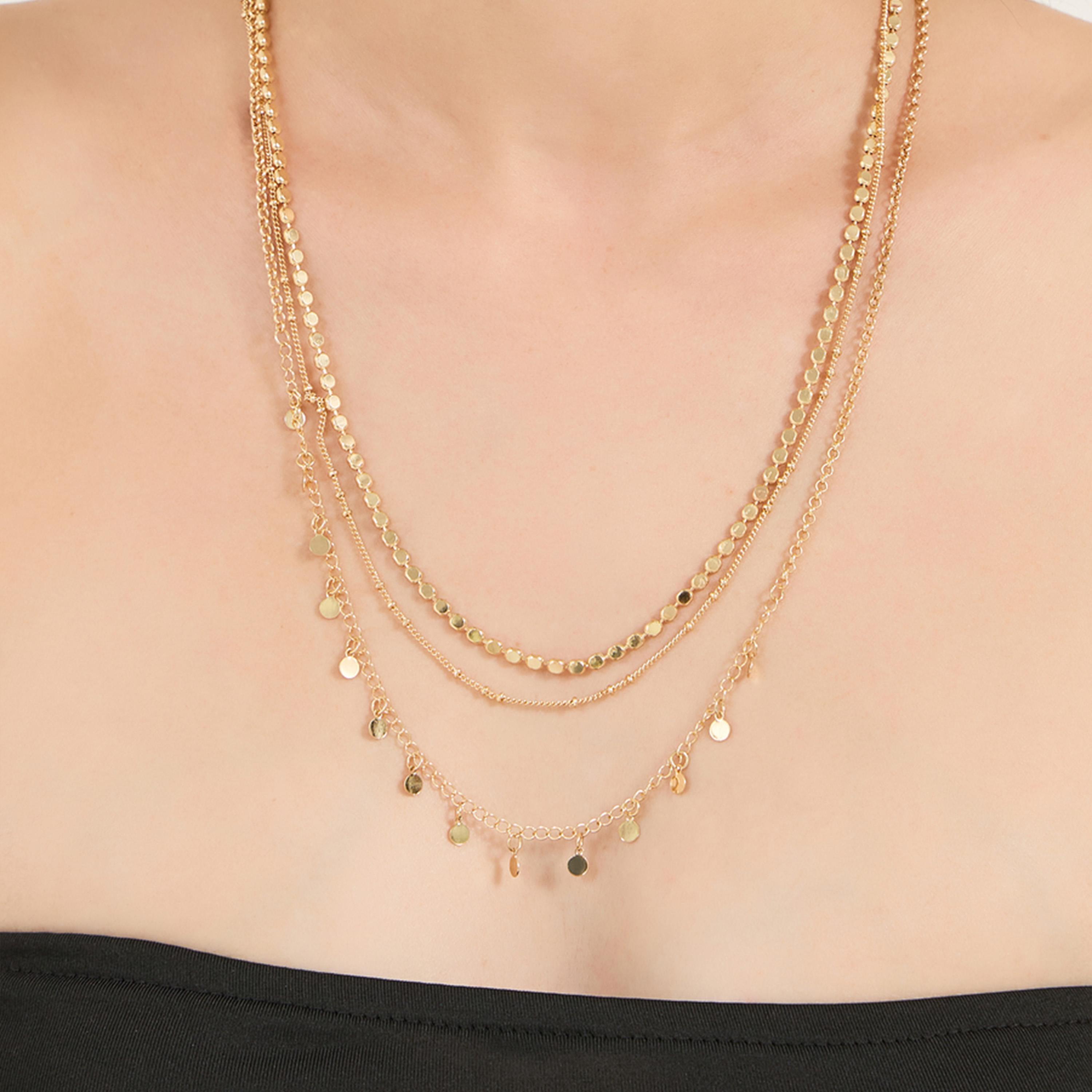 Styli Textured Assorted 3 Layer Necklace-women-watchesandjewellery-jewellery-necklacesandpendants-image-1