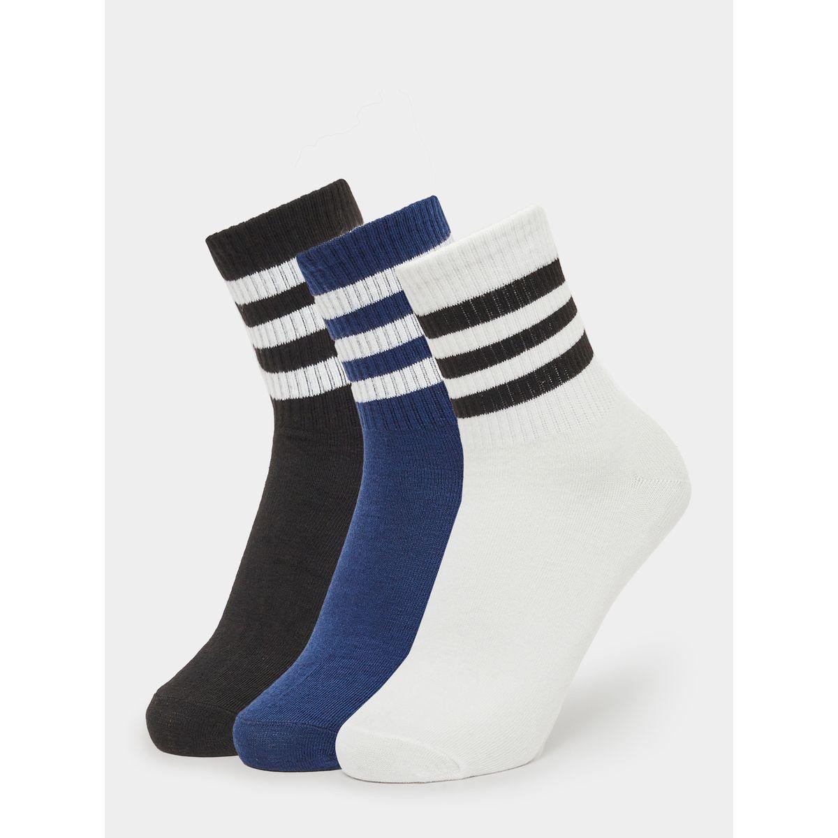 Styli Set of 3 - Striped Cuff Crew Socks-men-socks-image-1