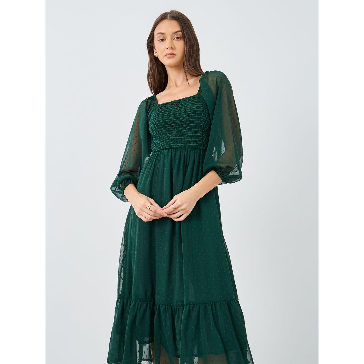 فستان ميدي بياقة مربعة-women-clothing-dresses-image-2