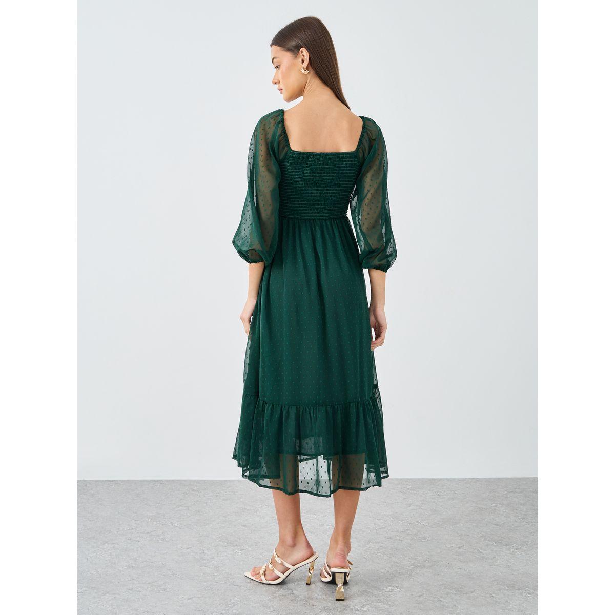فستان ميدي بياقة مربعة-women-clothing-dresses-image-5