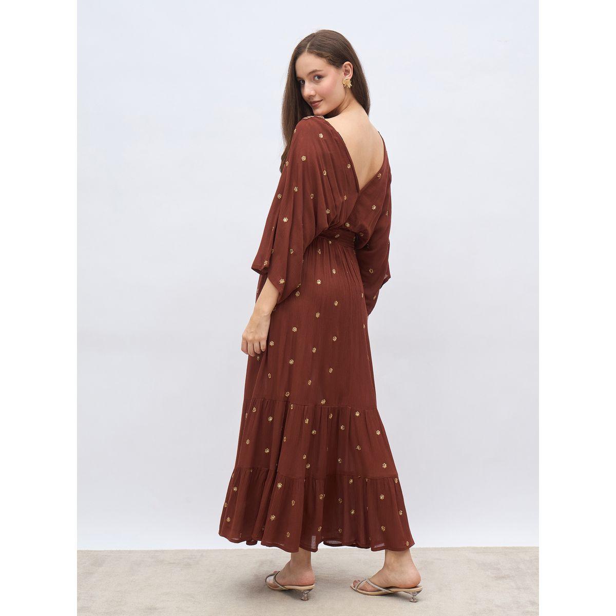 فستان طويل مُطرّز بحافة واسعة وحافة كشكش-women-clothing-dresses-image-5
