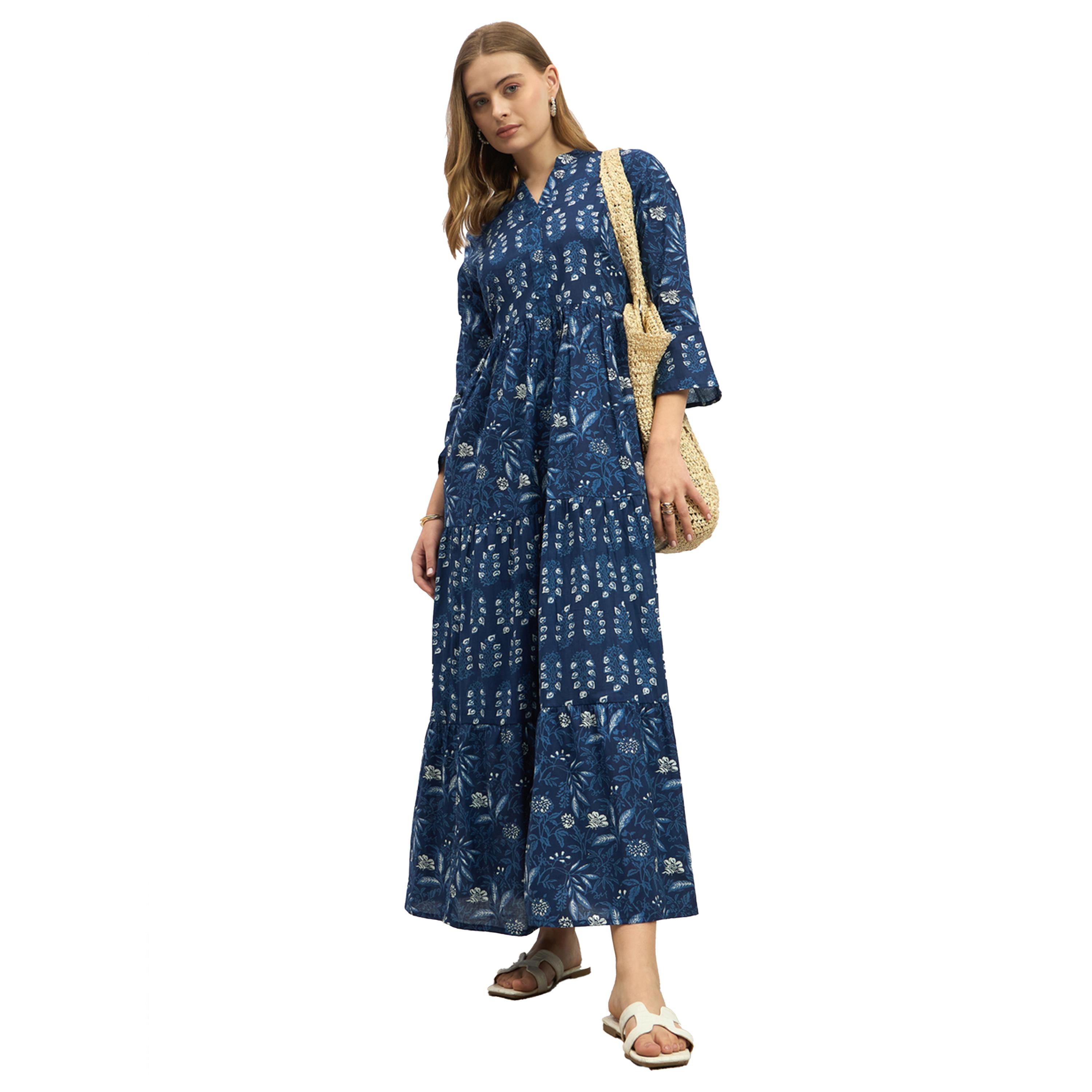 Styli Floral Print Tiered Maxi Dress-women-clothing-dresses-image-1