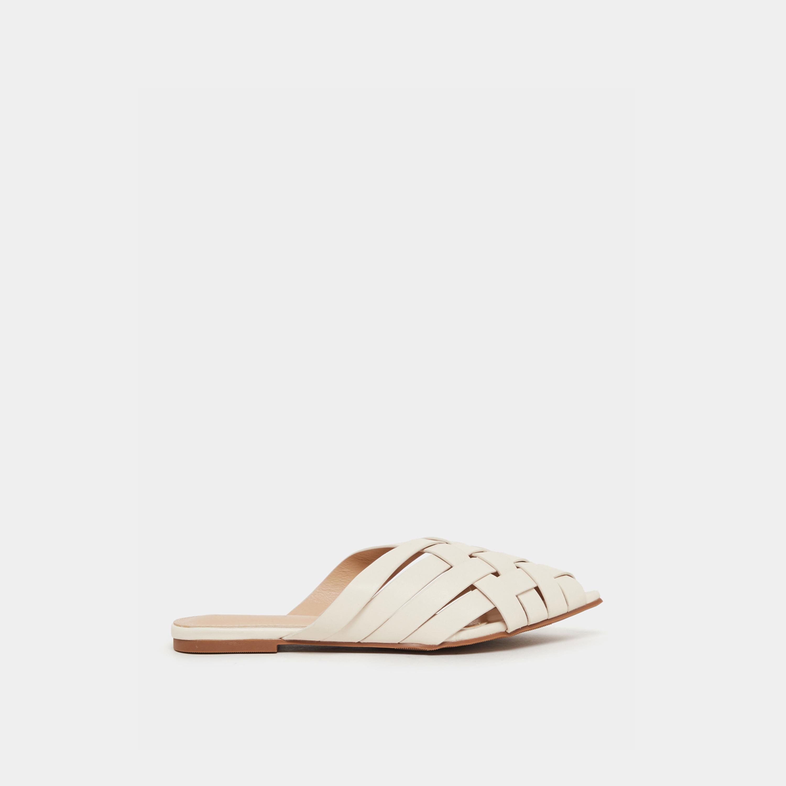 Styli Multi Strap Pointed Toe Slip On Mules-women-shoes-flats-mules-image-1