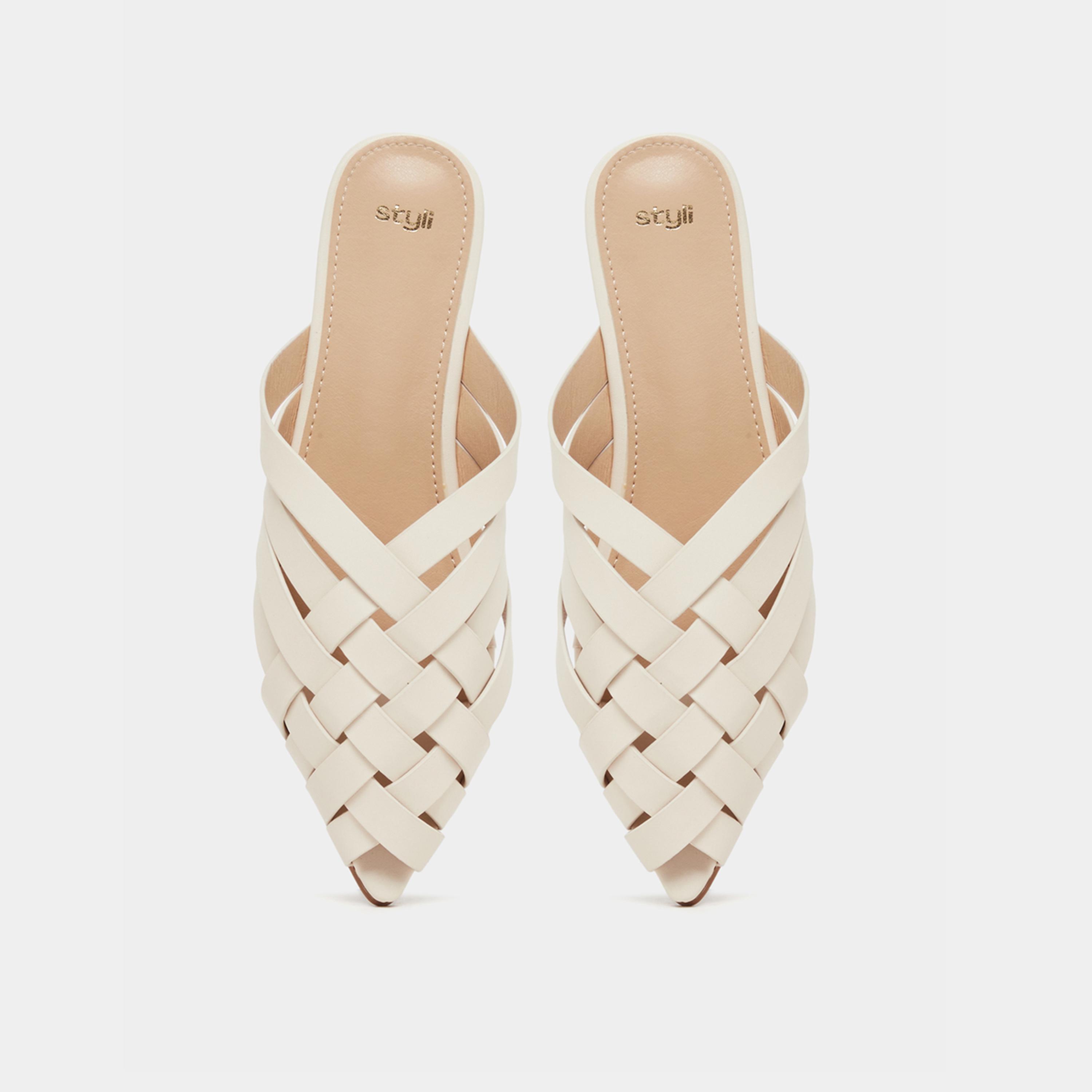 Styli Multi Strap Pointed Toe Slip On Mules-women-shoes-flats-mules-image-5