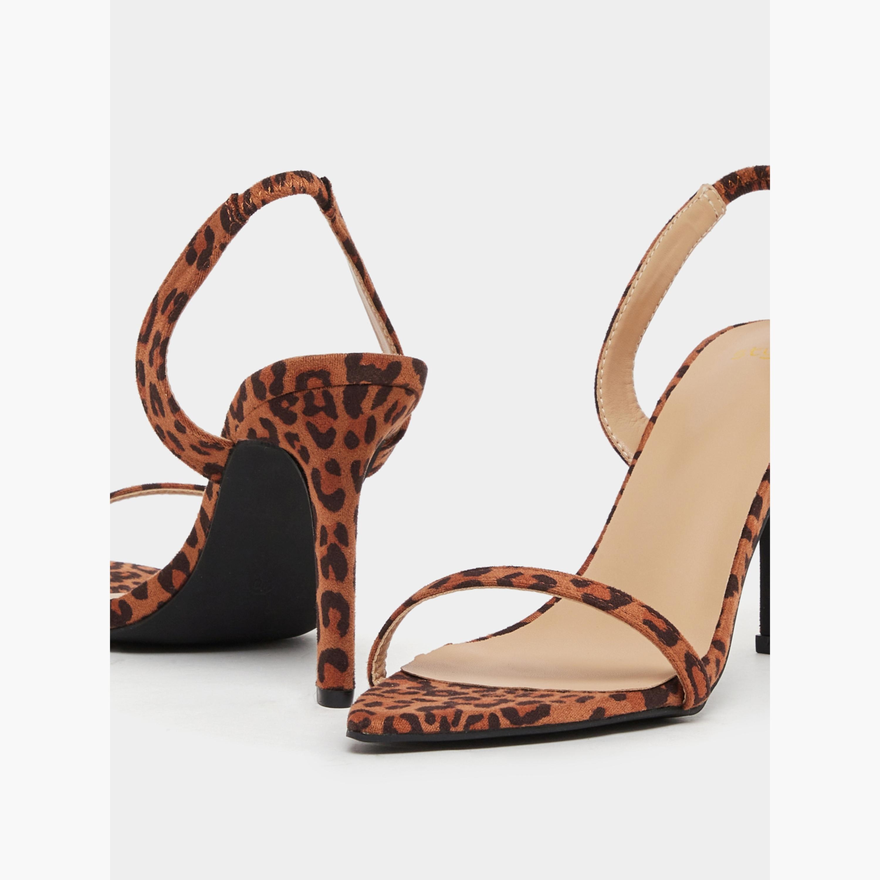 Styli Leopard Print Slingback Stiletto Heel Sandals-women-shoes-sandals-heeled-image-3