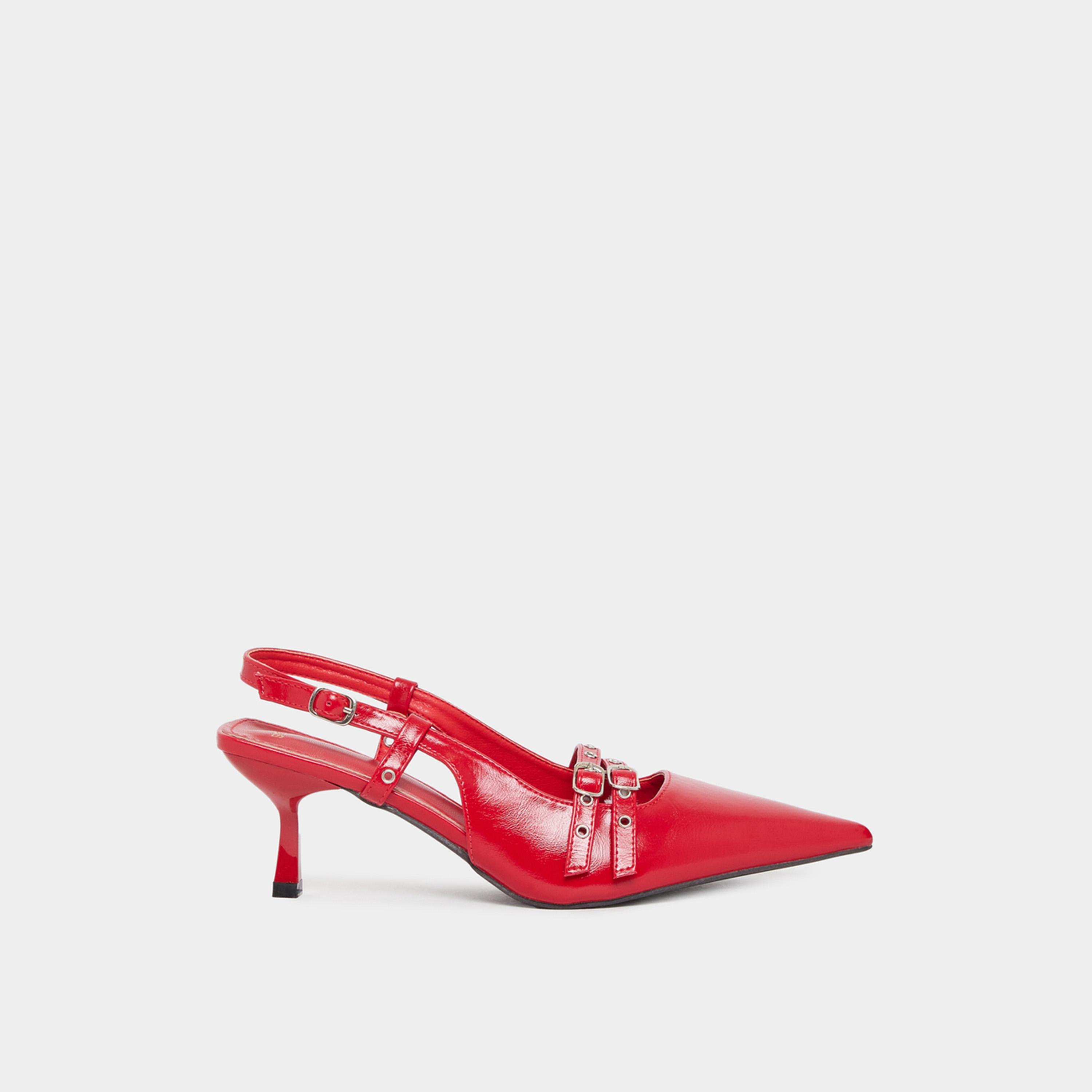 ستايلي - حذاء بكعب مدبب وتفاصيل مشبك وفتحة خلفية-women-shoes-heels-image-2