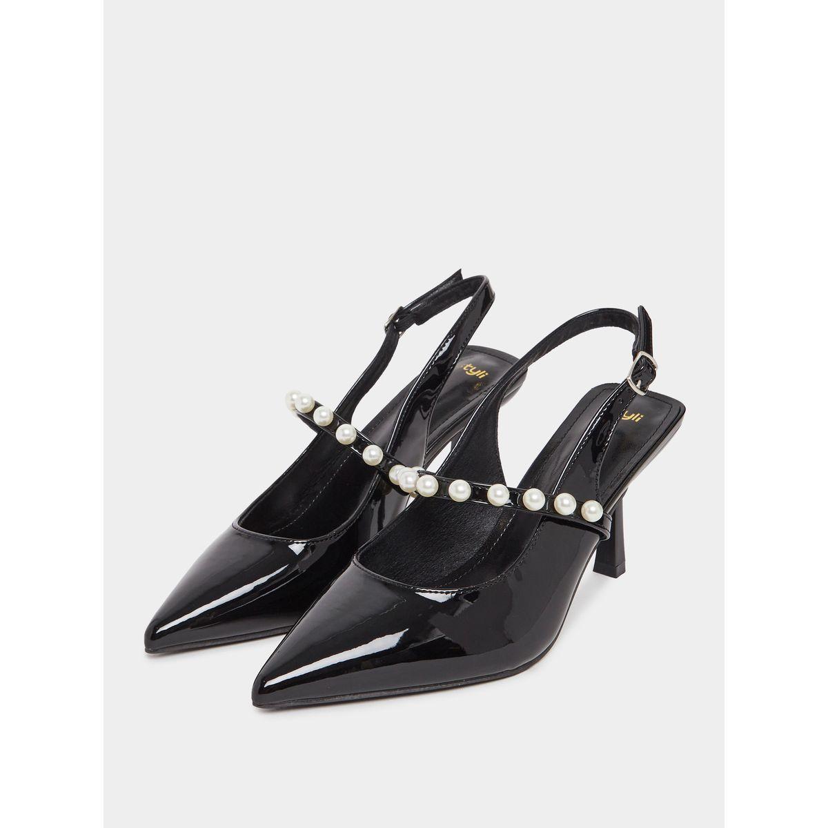 Faux Pearl Embellished Slingback Pumps-women-shoes-loafersandmoccasins-image-2