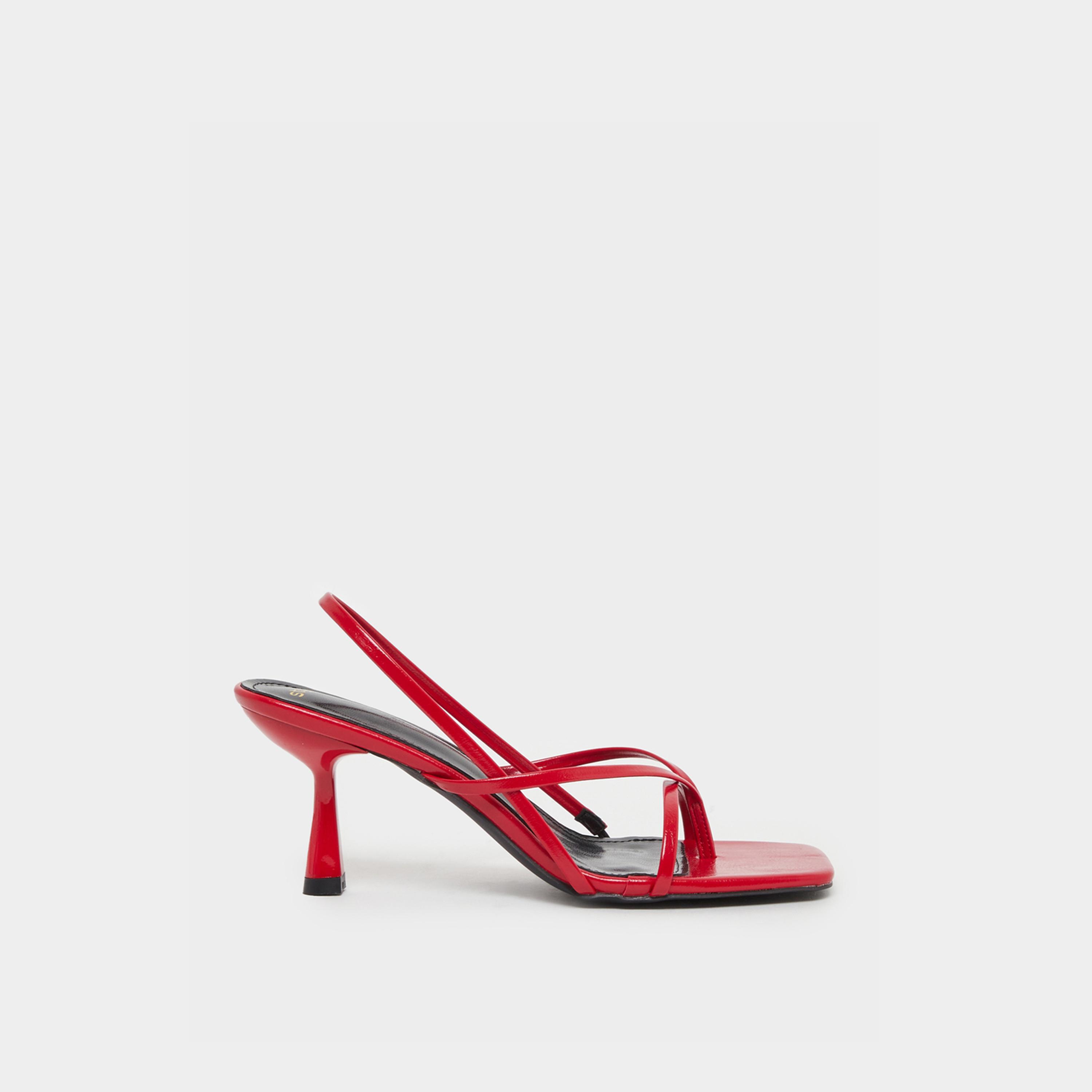 Styli Plain Thong Toe Stiletto Heel Sandals-women-shoes-sandals-heeled-image-1