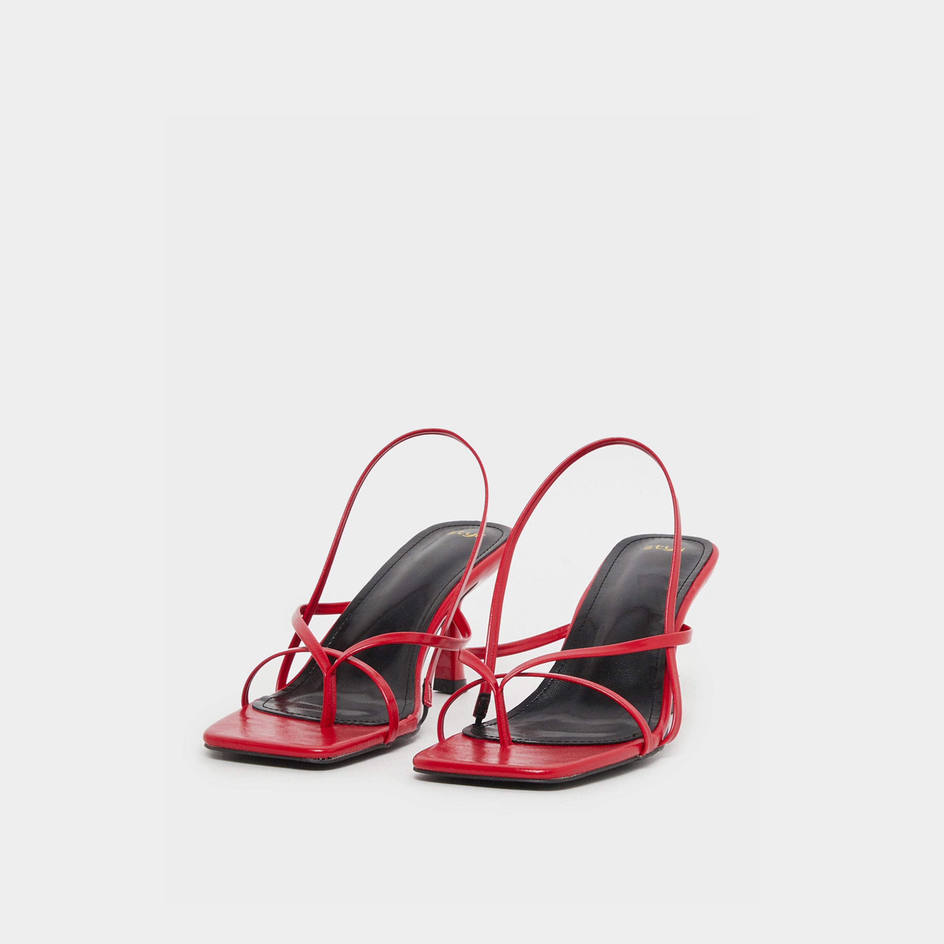 Styli Plain Thong Toe Stiletto Heel Sandals-women-shoes-sandals-heeled-image-2