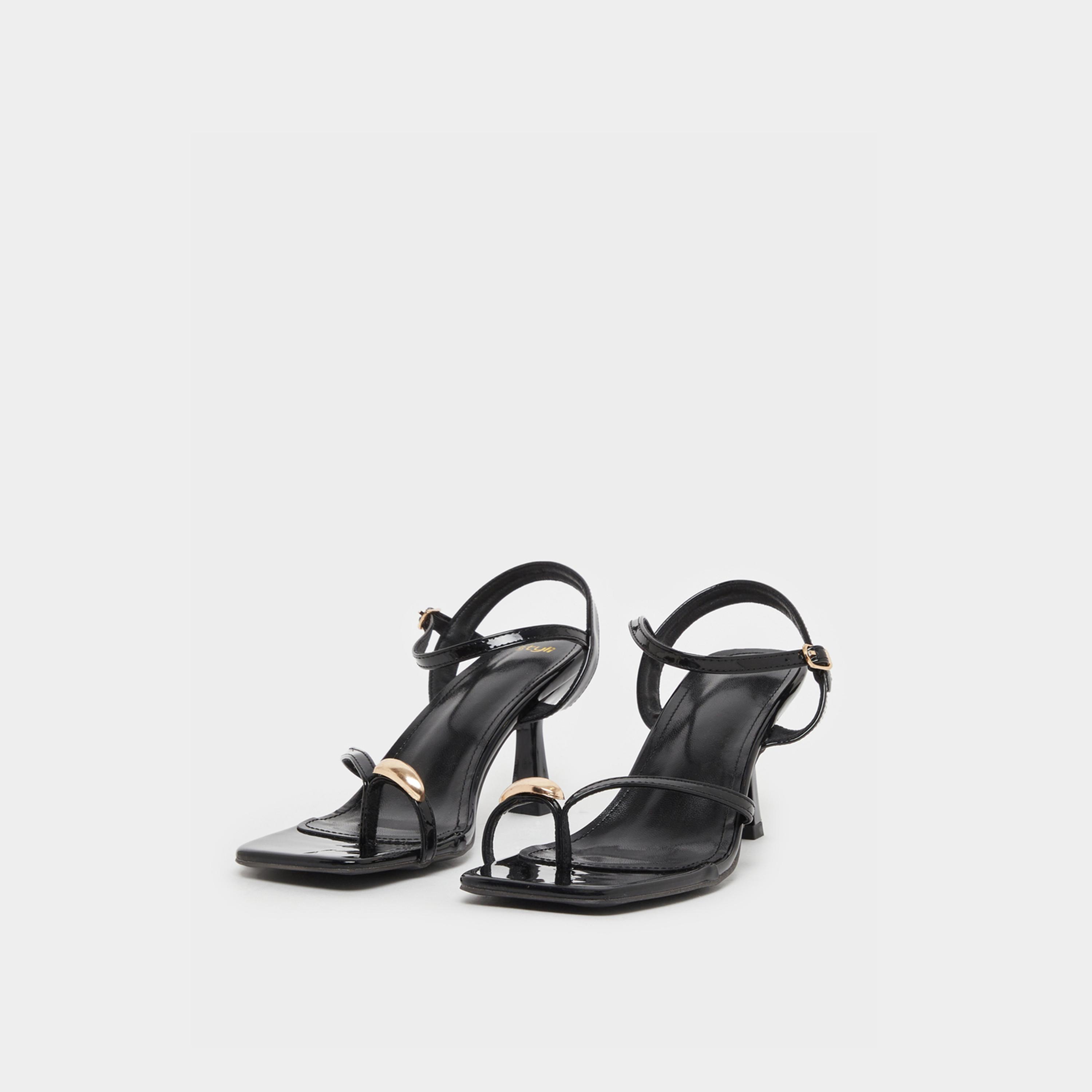 ستايلي - صندل ستيليتو بكعب عالٍ وحزام للكاحل وحواف معدنية-women-shoes-sandals-heeled-image-2
