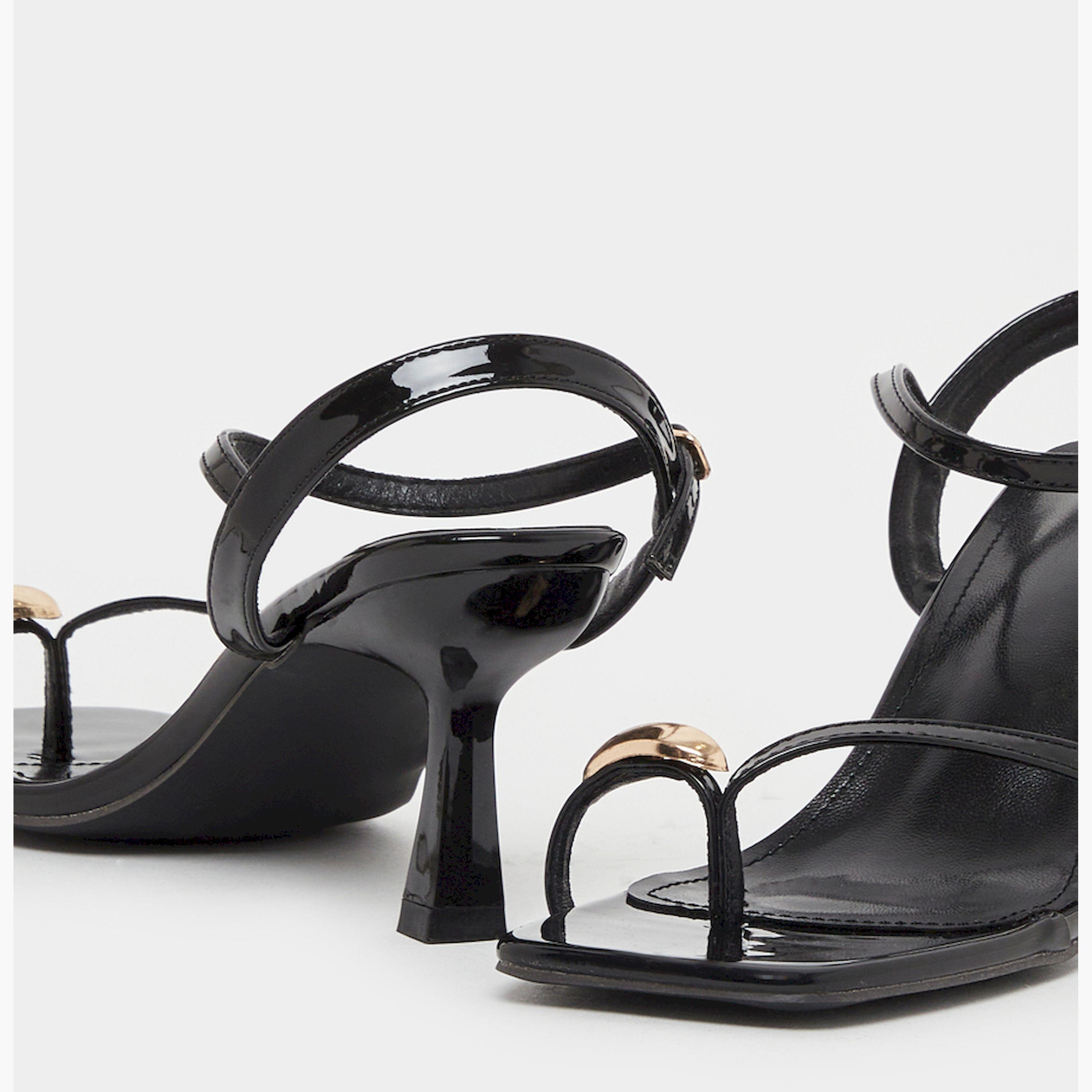 Styli Metal Trim Ankle Strap Stiletto Heel Sandals-women-shoes-sandals-heeled-image-3