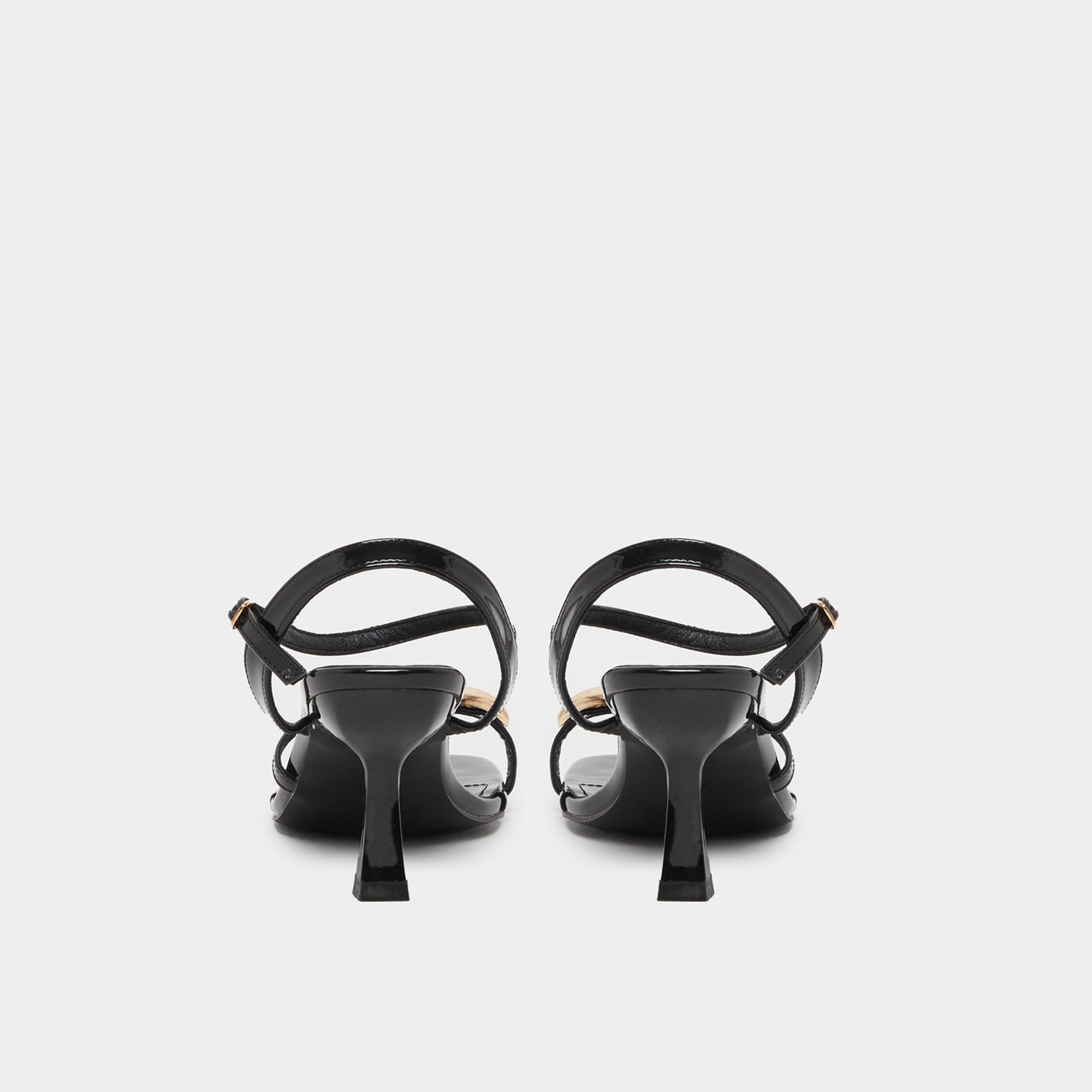 Styli Metal Trim Ankle Strap Stiletto Heel Sandals-women-shoes-sandals-heeled-image-4